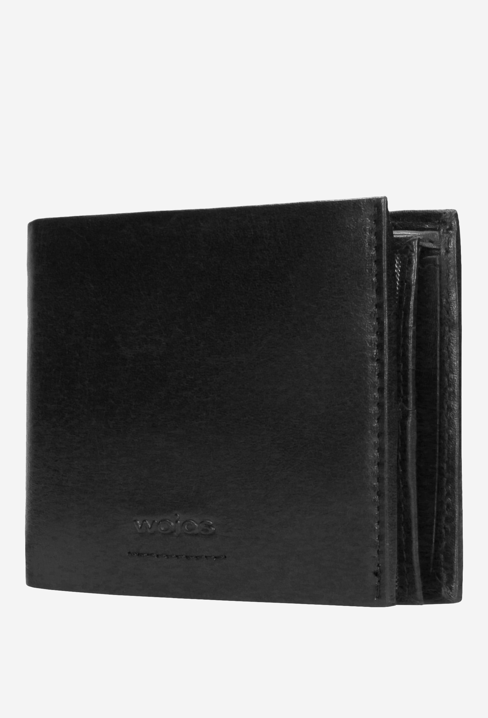 Czarny portfel męski ze skóry licowej