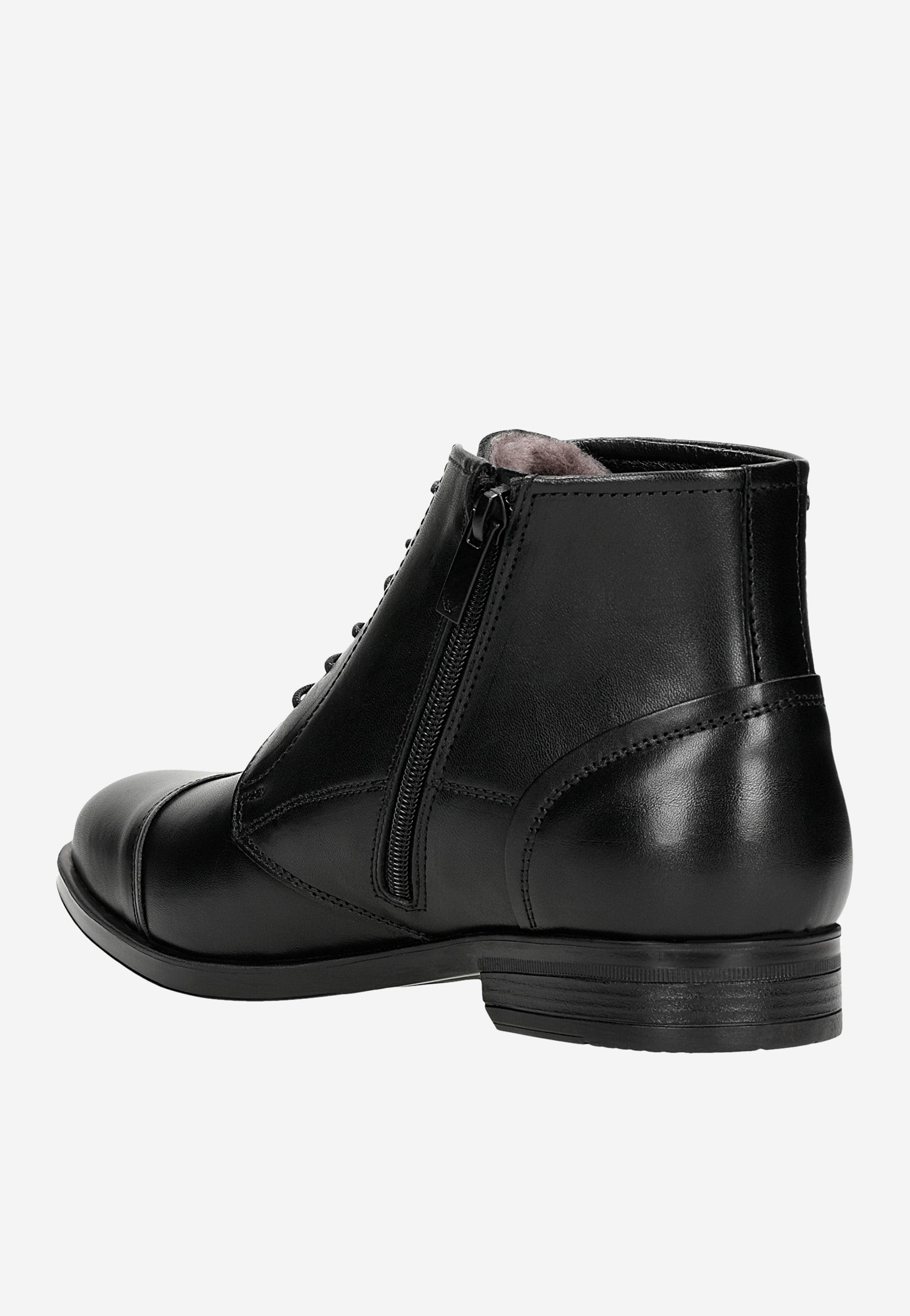 Minimalistyczne czarne trzewiki męskie ze skóry licowej