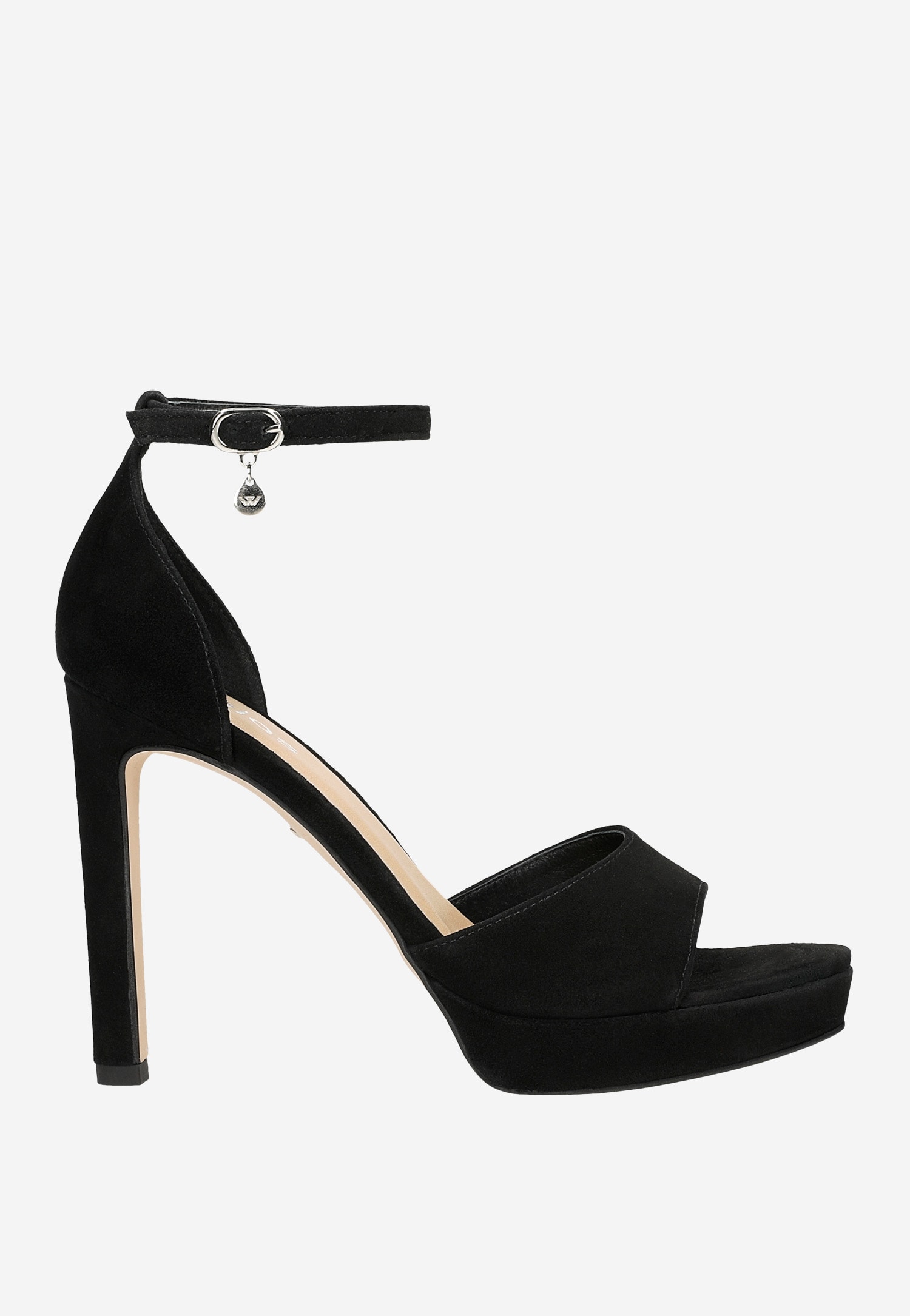 Czarne sandały damskie na smukłej wysokiej szpilce