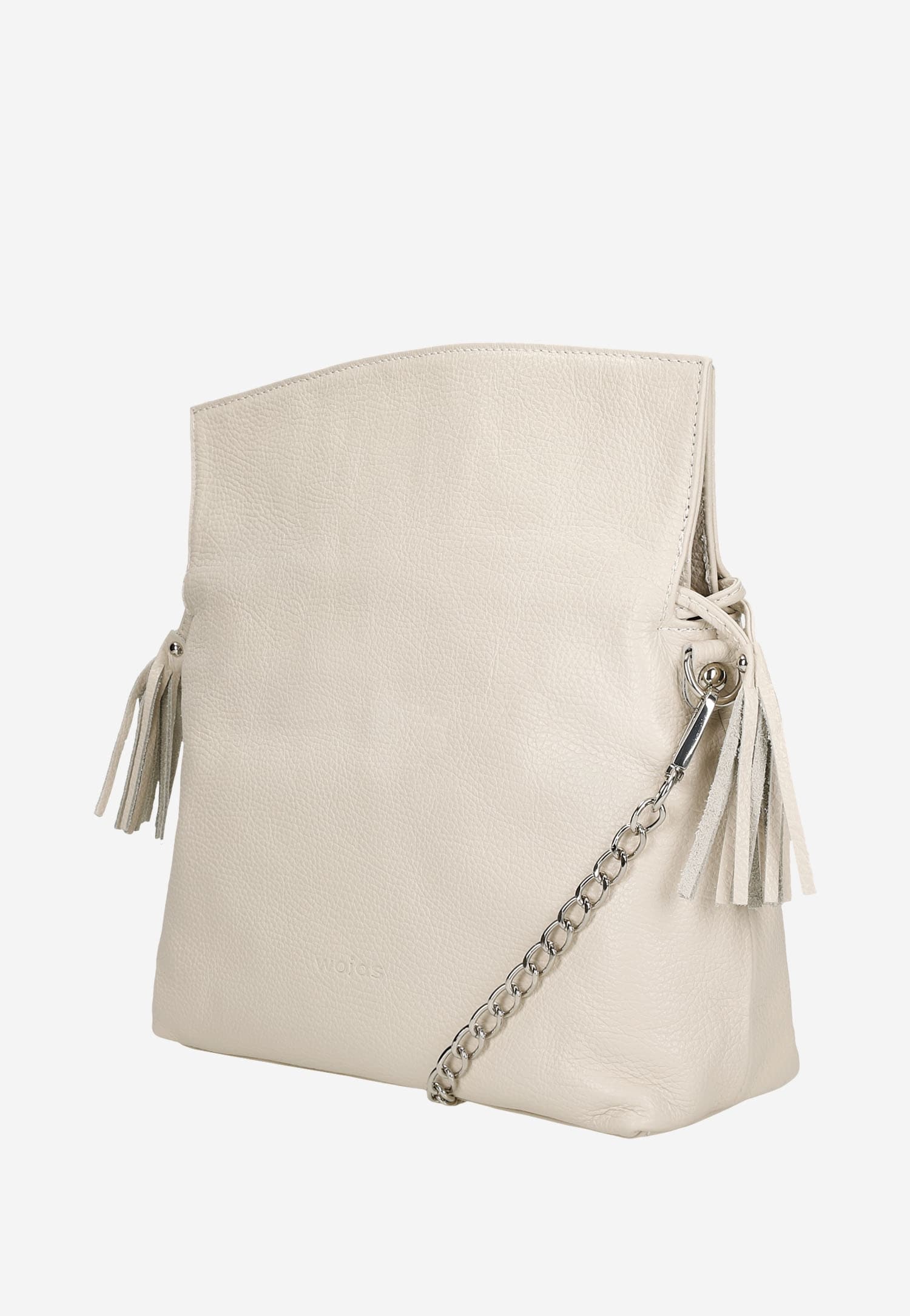 Skórzana beżowa torebka damska