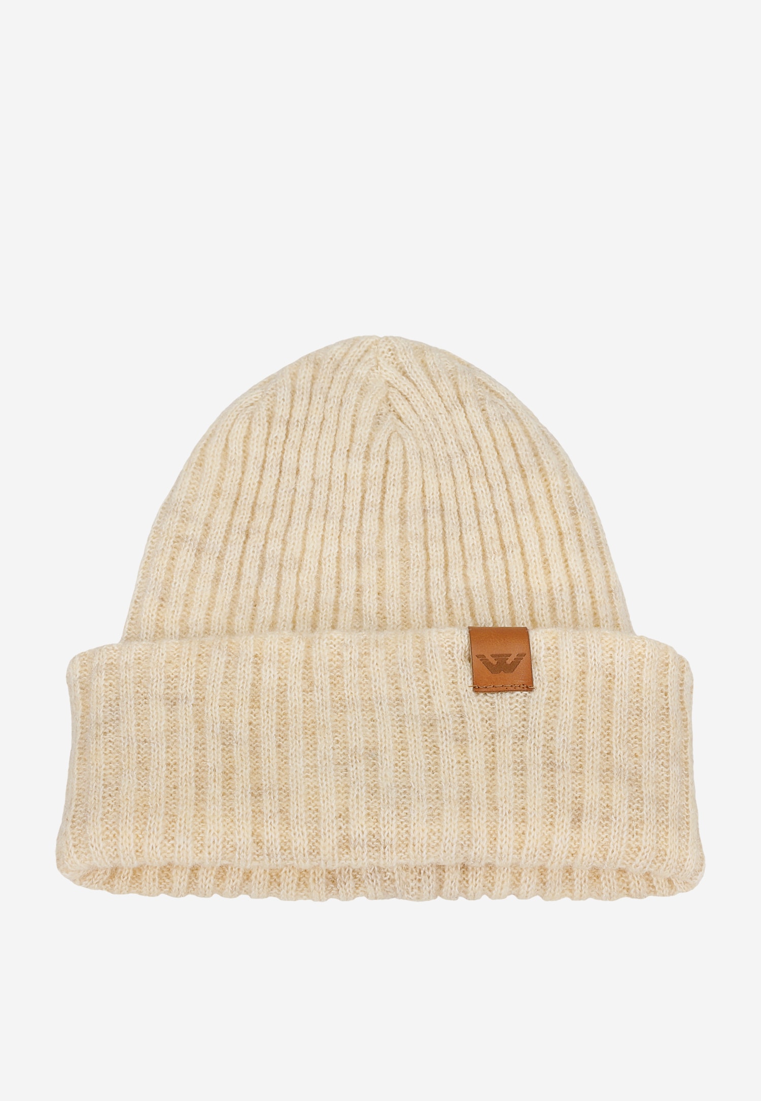 Beżowy komplet na zimę czapka + szalik