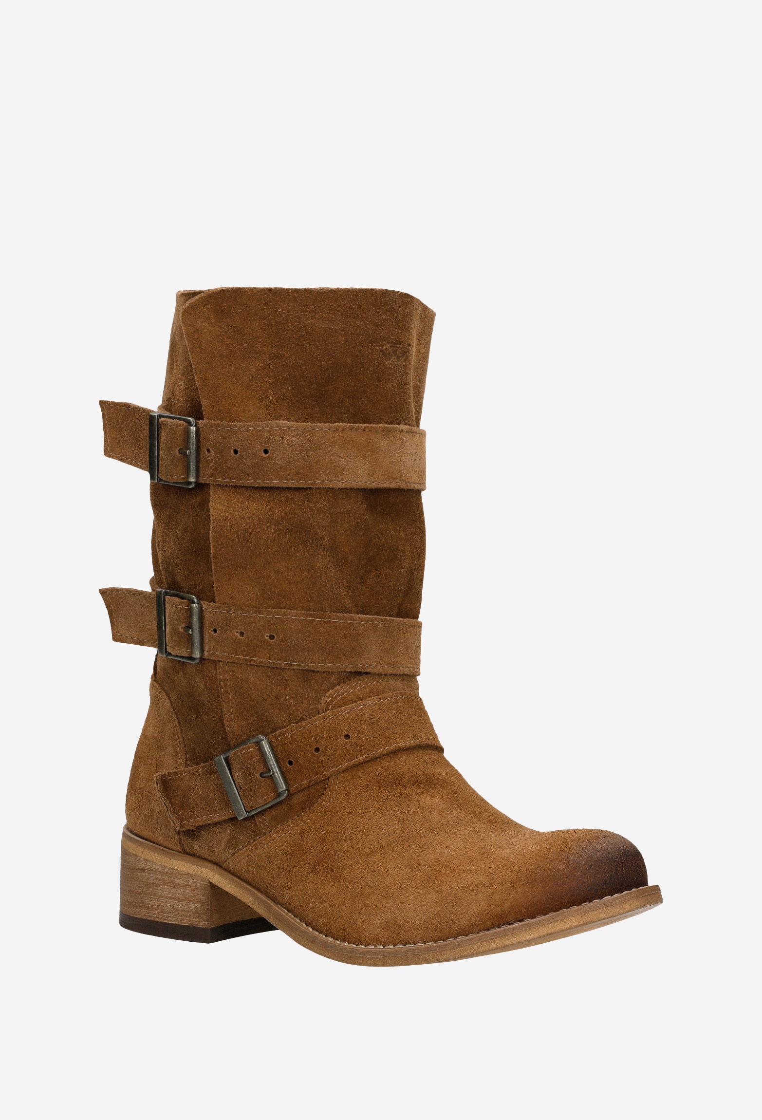 Wsuwane botki damskie w kolorze brązowym