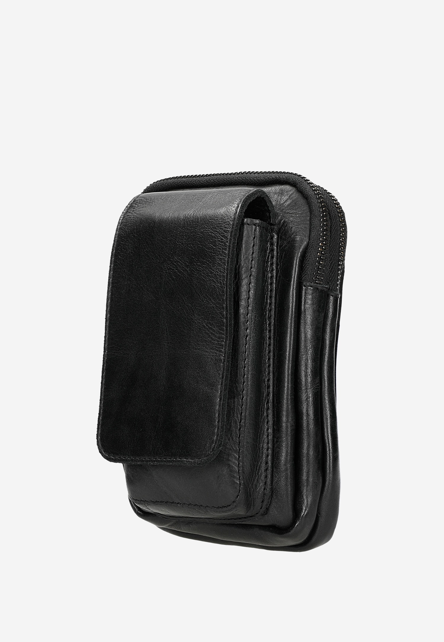 Mała czarna torba męska ze skóry licowej