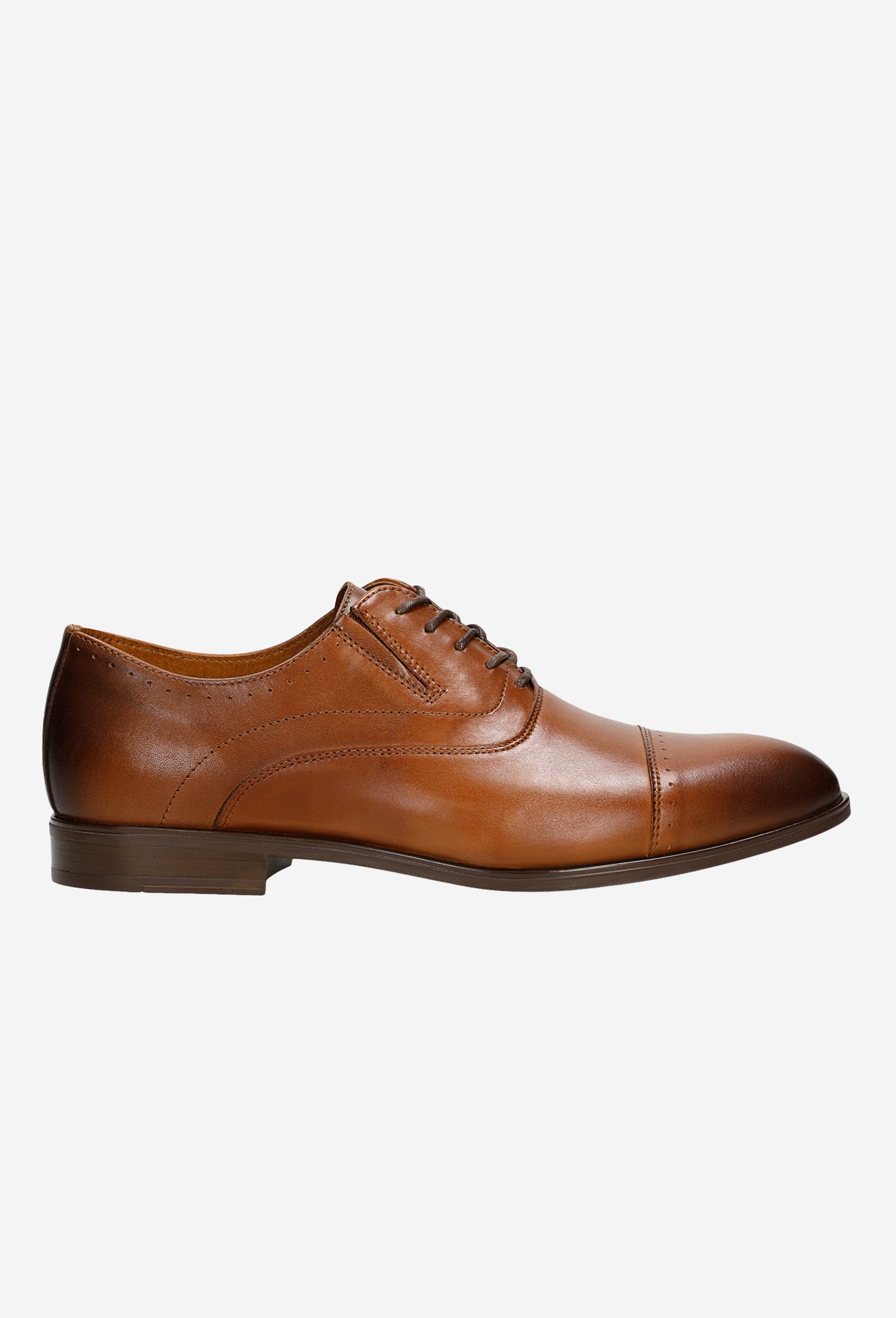 Jasnobrązowe półbuty męskie ze skóry licowej