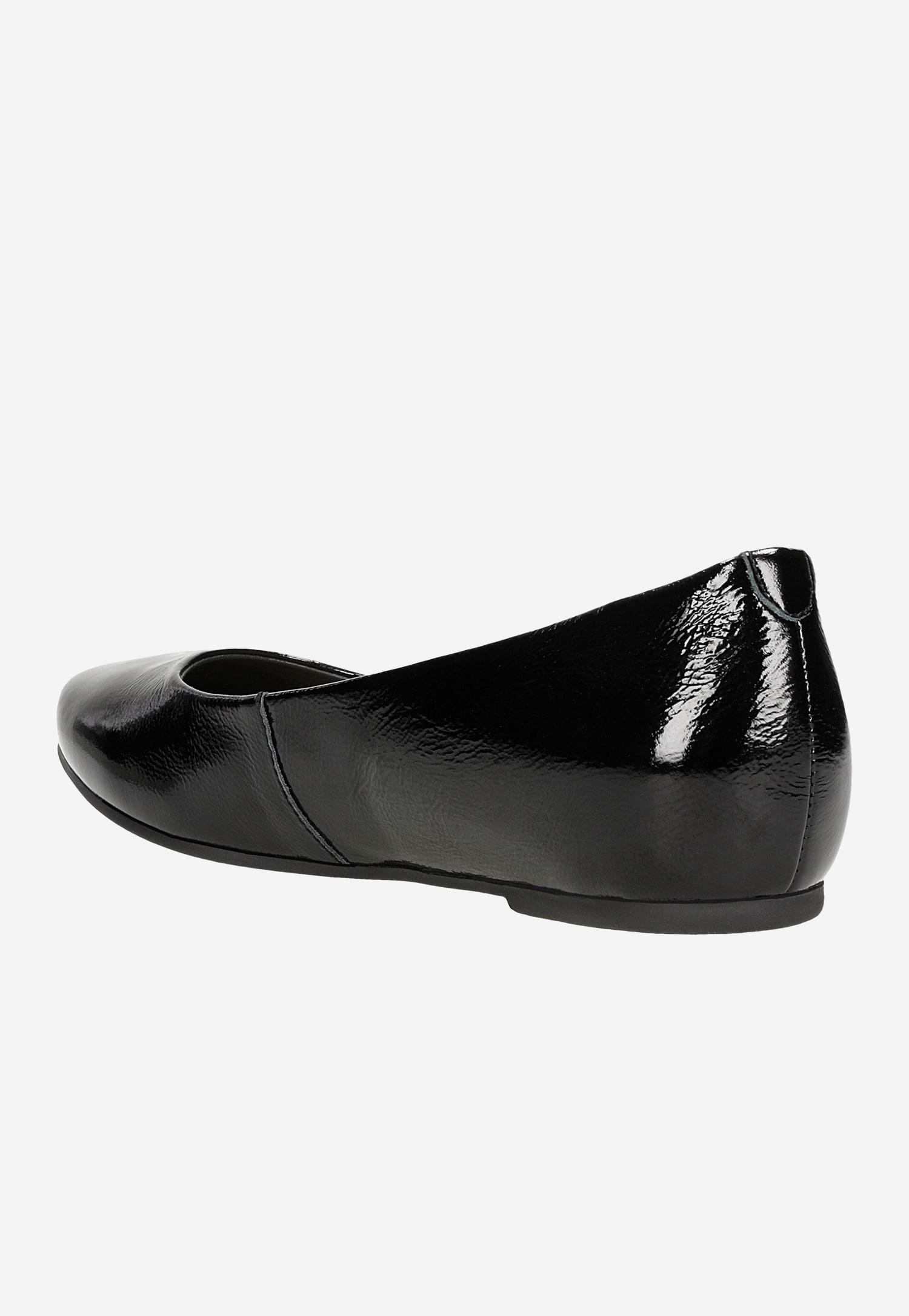 Czarne lakierowane baleriny damskie