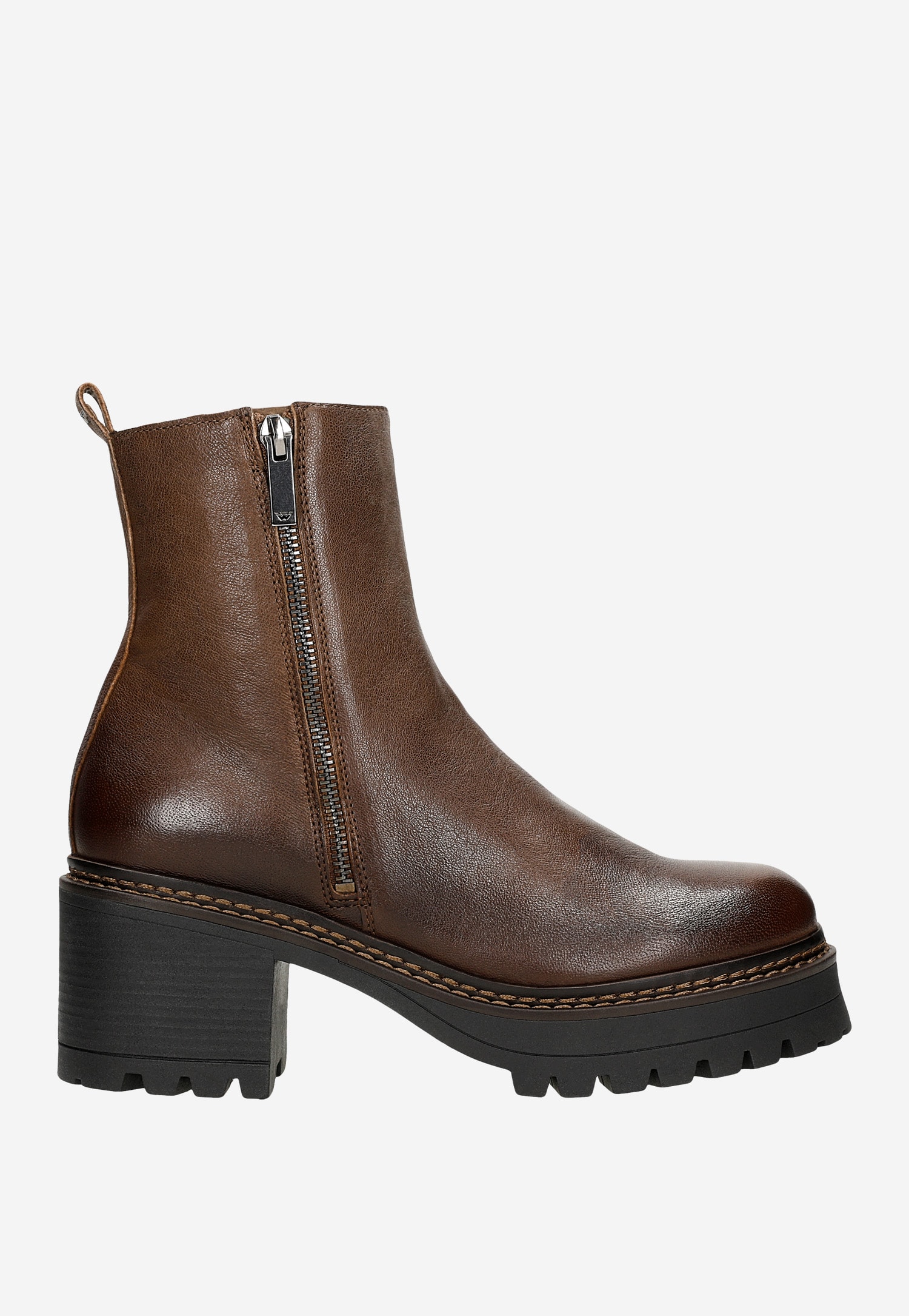 Brązowe botki damskie z ociepleniem