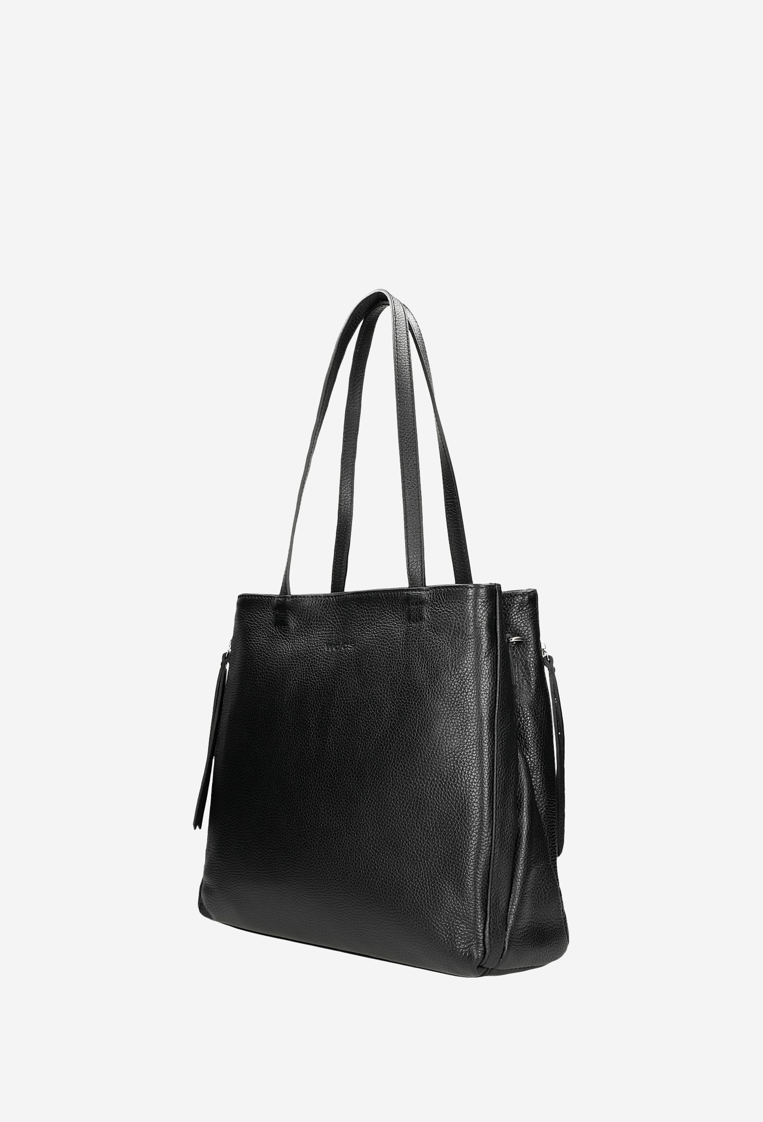 Czarna skórzana torebka damska duża