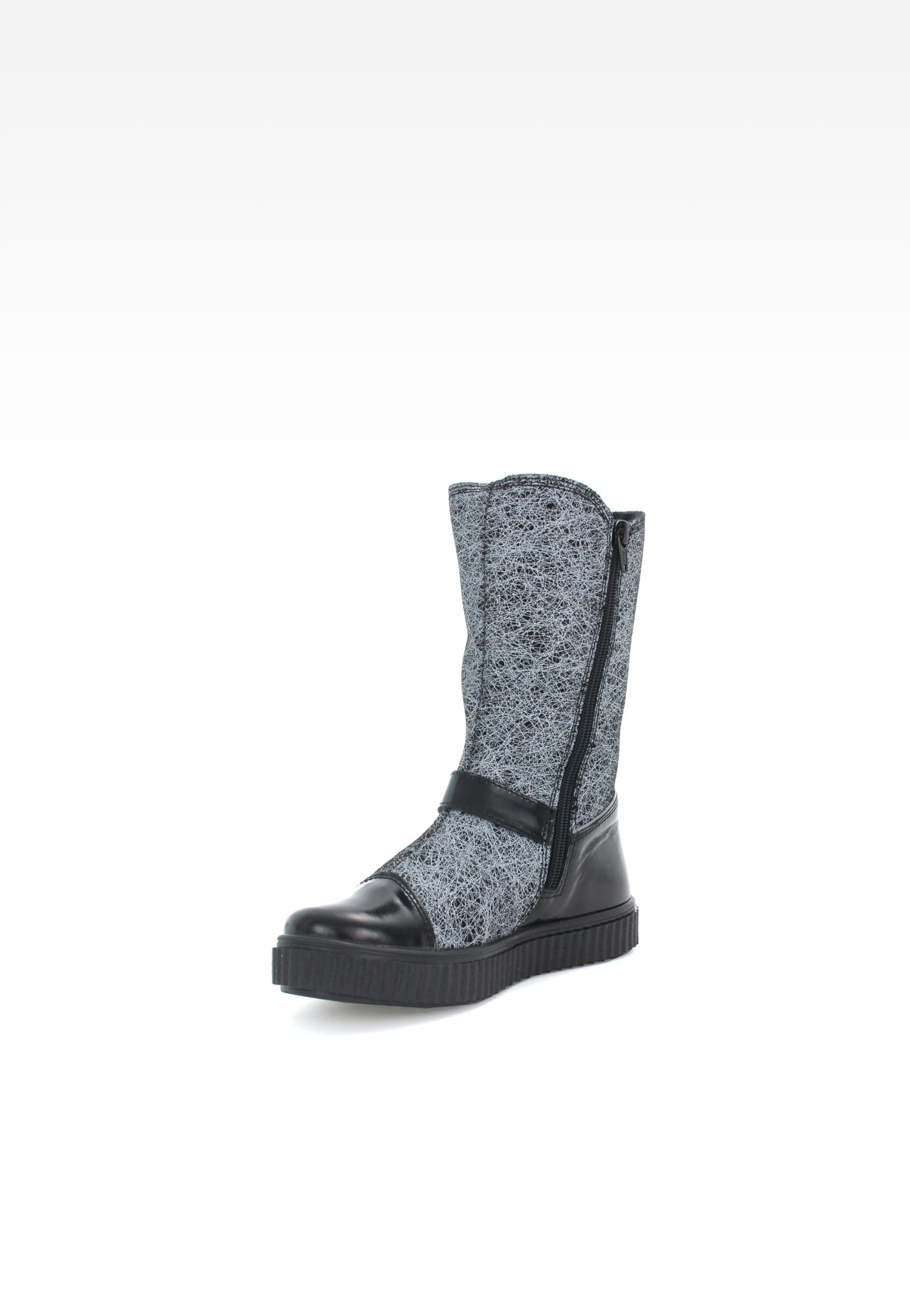 Kozaki ocieplane BARTEK W-64413W/87K, dla dziewcząt, czarno-szary