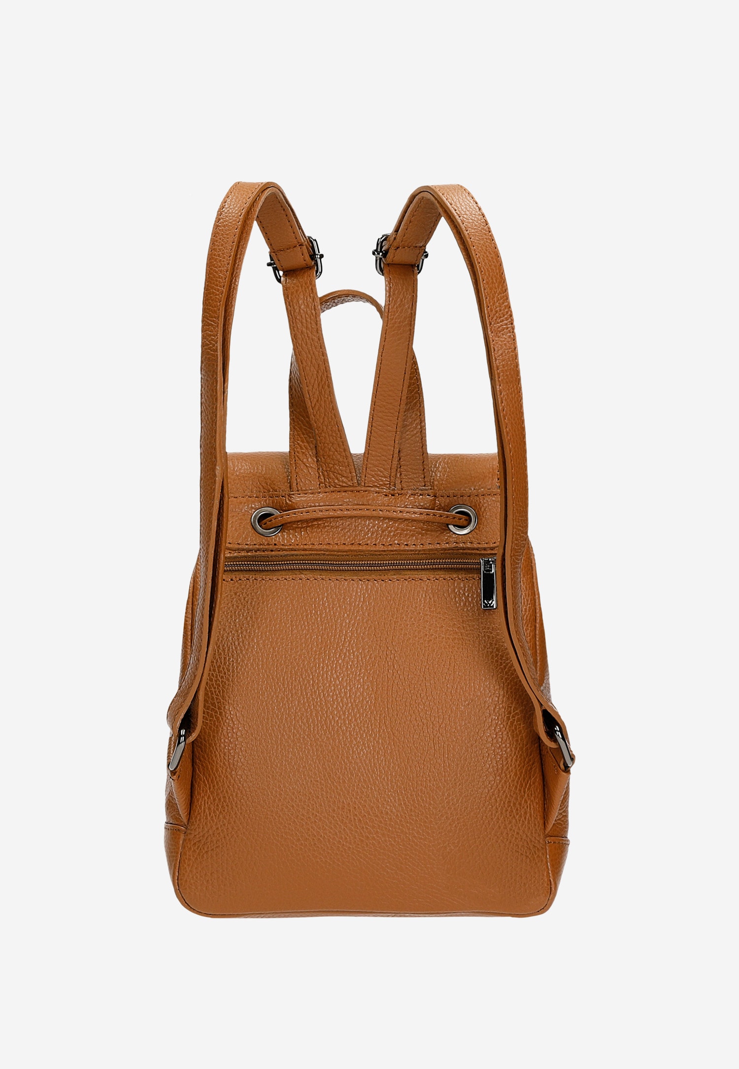 Jasnobrązowy plecak damski ze skóry licowej