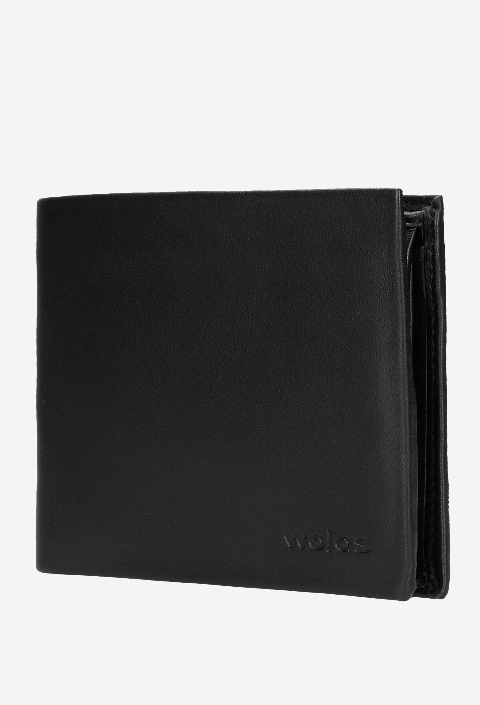 Czarny skórzany portfel męski poziomy