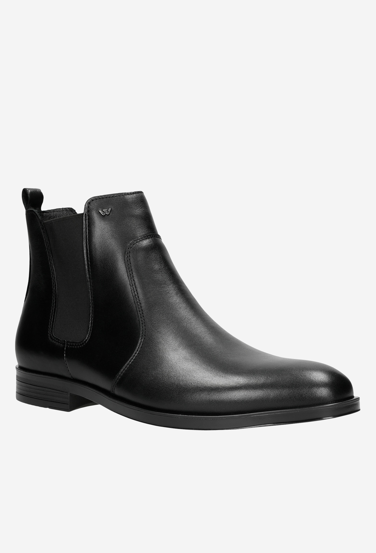 Czarne sztyblety męskie ze skóry licowej