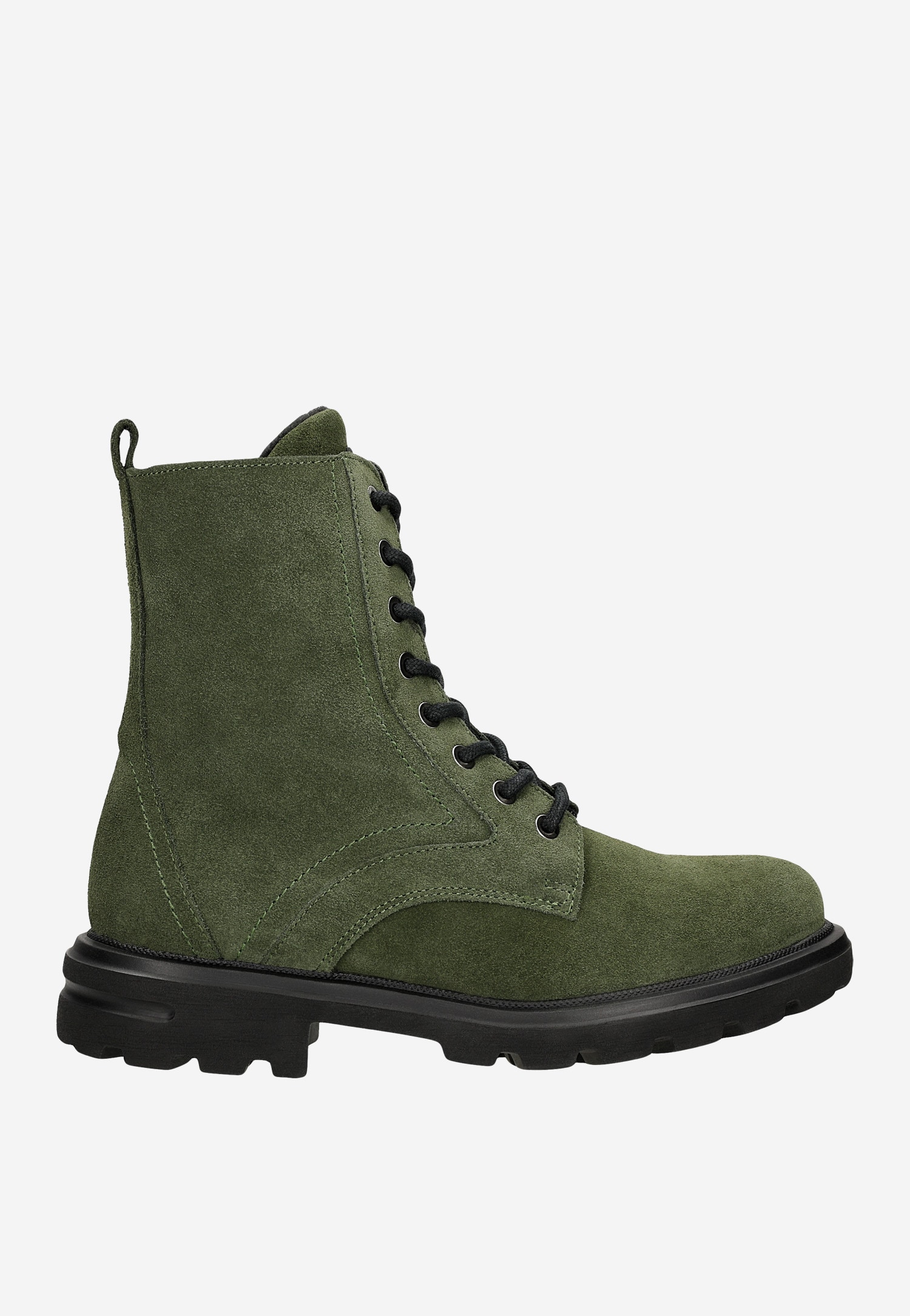 Zielone trzewiki damskie z ociepleniem