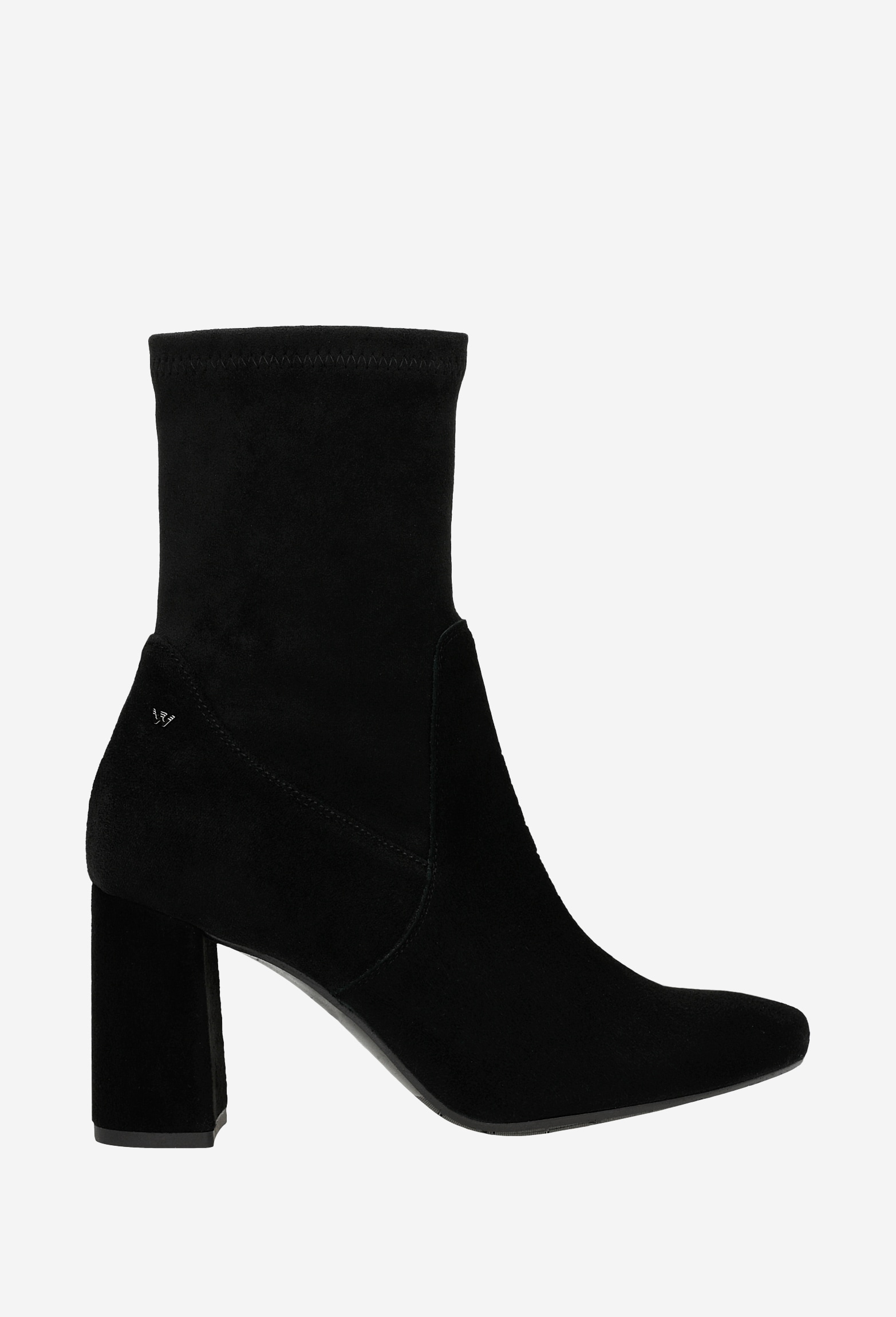 Czarne welurowe botki damskie