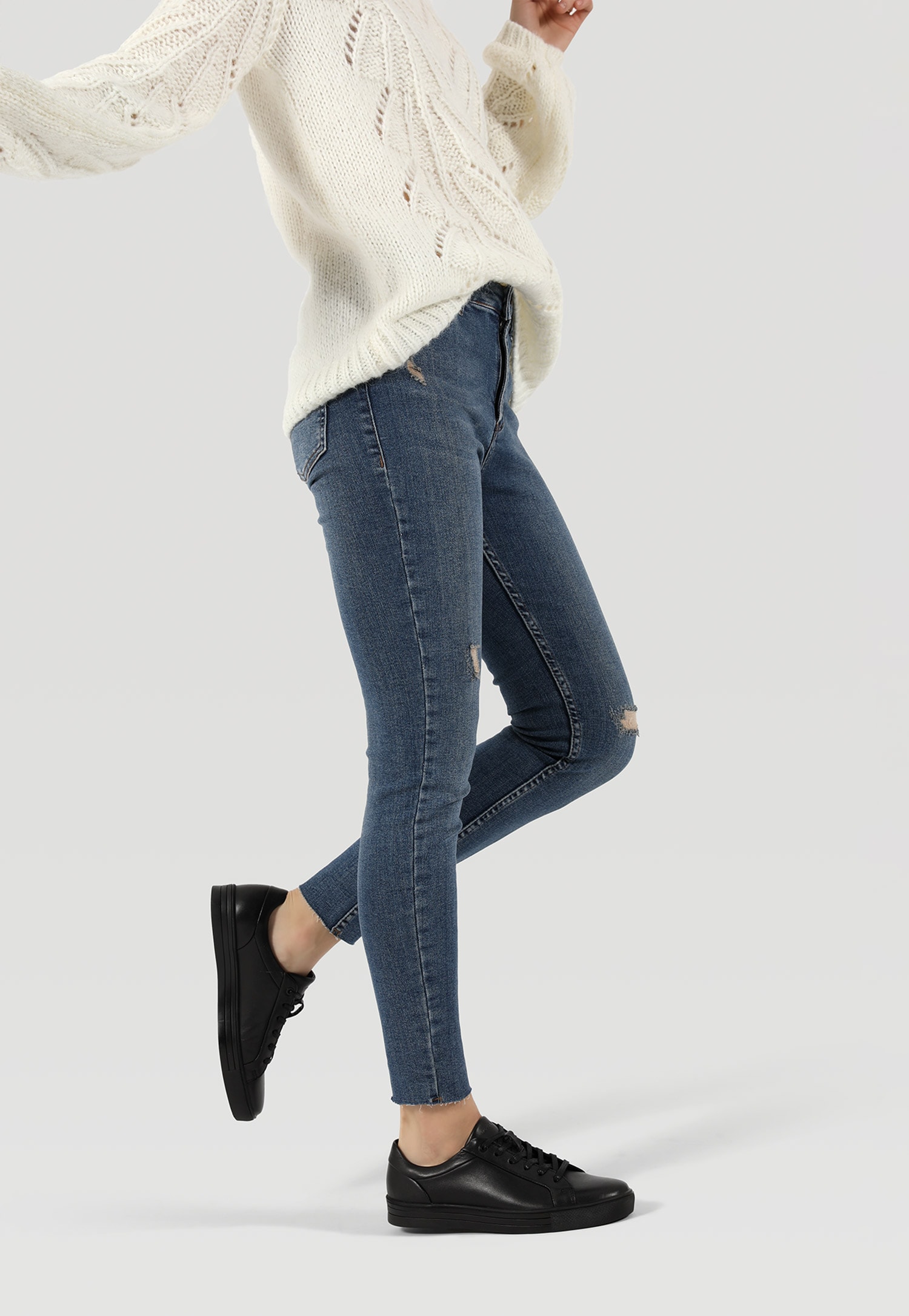 Czarne casualowe trampki damskie