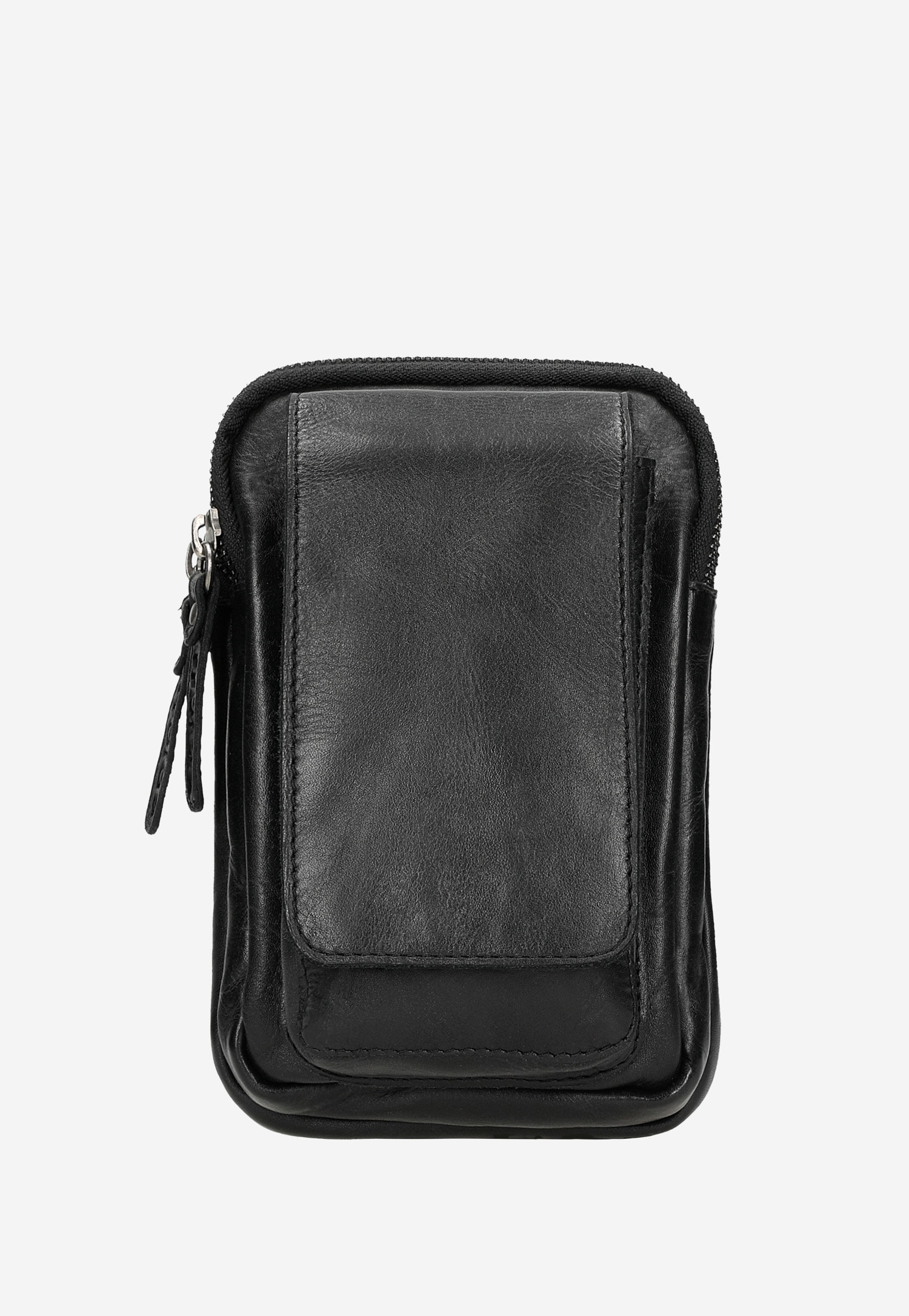 Mała czarna torba męska ze skóry licowej