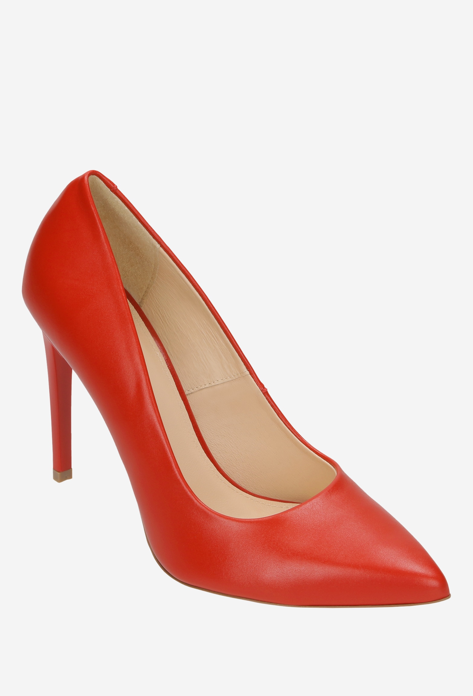 Czerwone czółenka damskie na szpilce