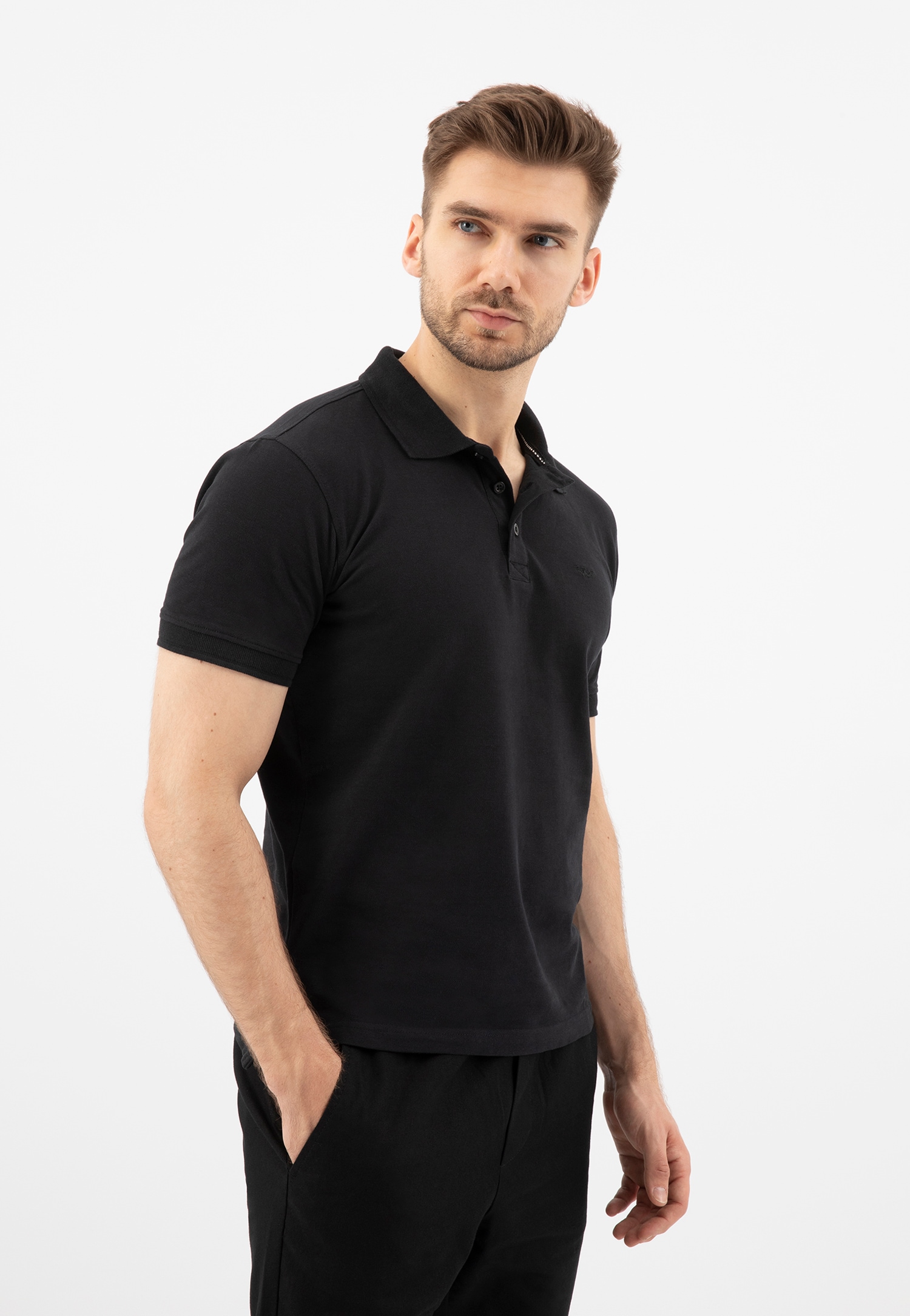 Czerwona koszulka męska polo z haftowanym logo