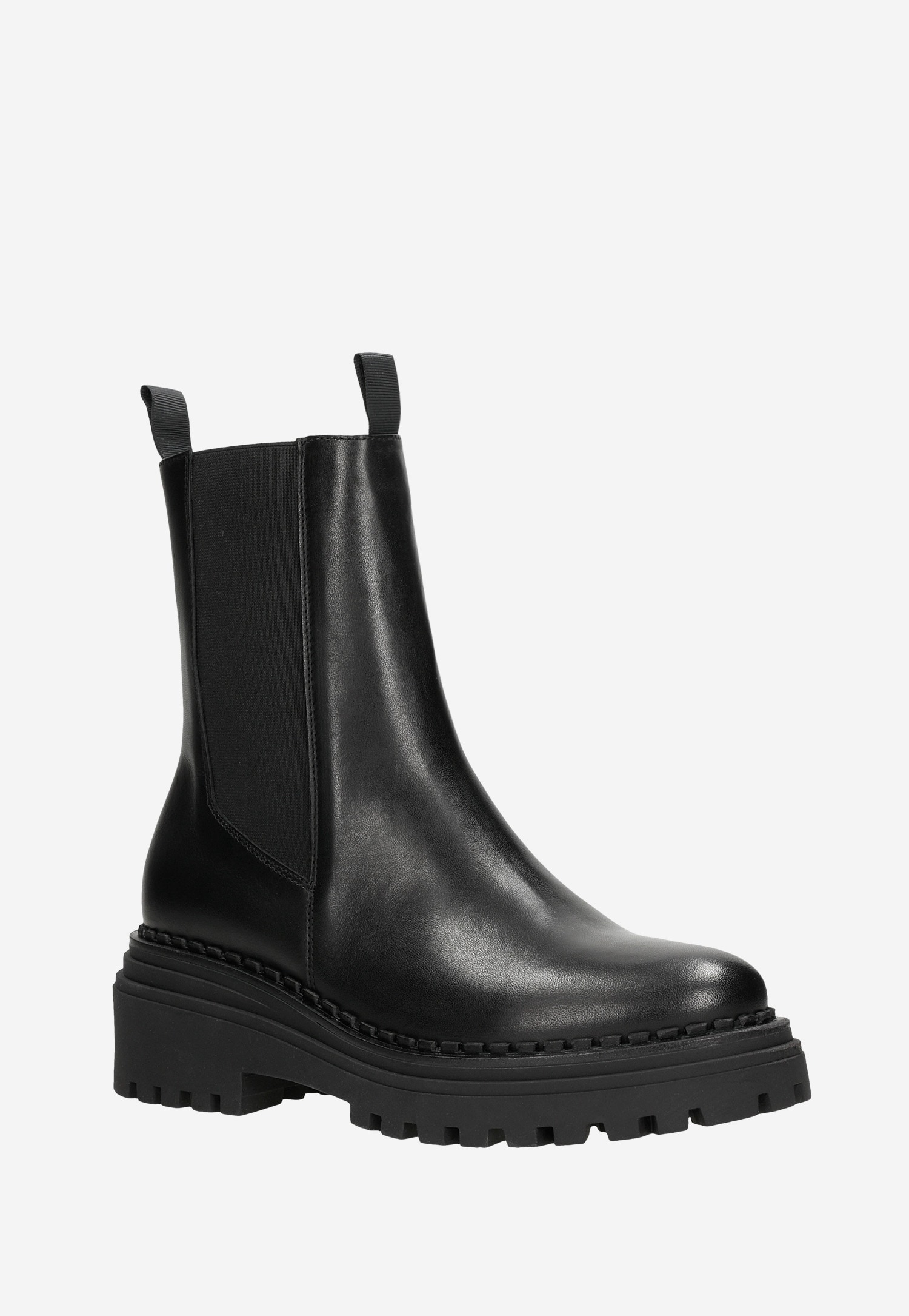 Czarne wysokie sztyblety damskie ze skóry licowej