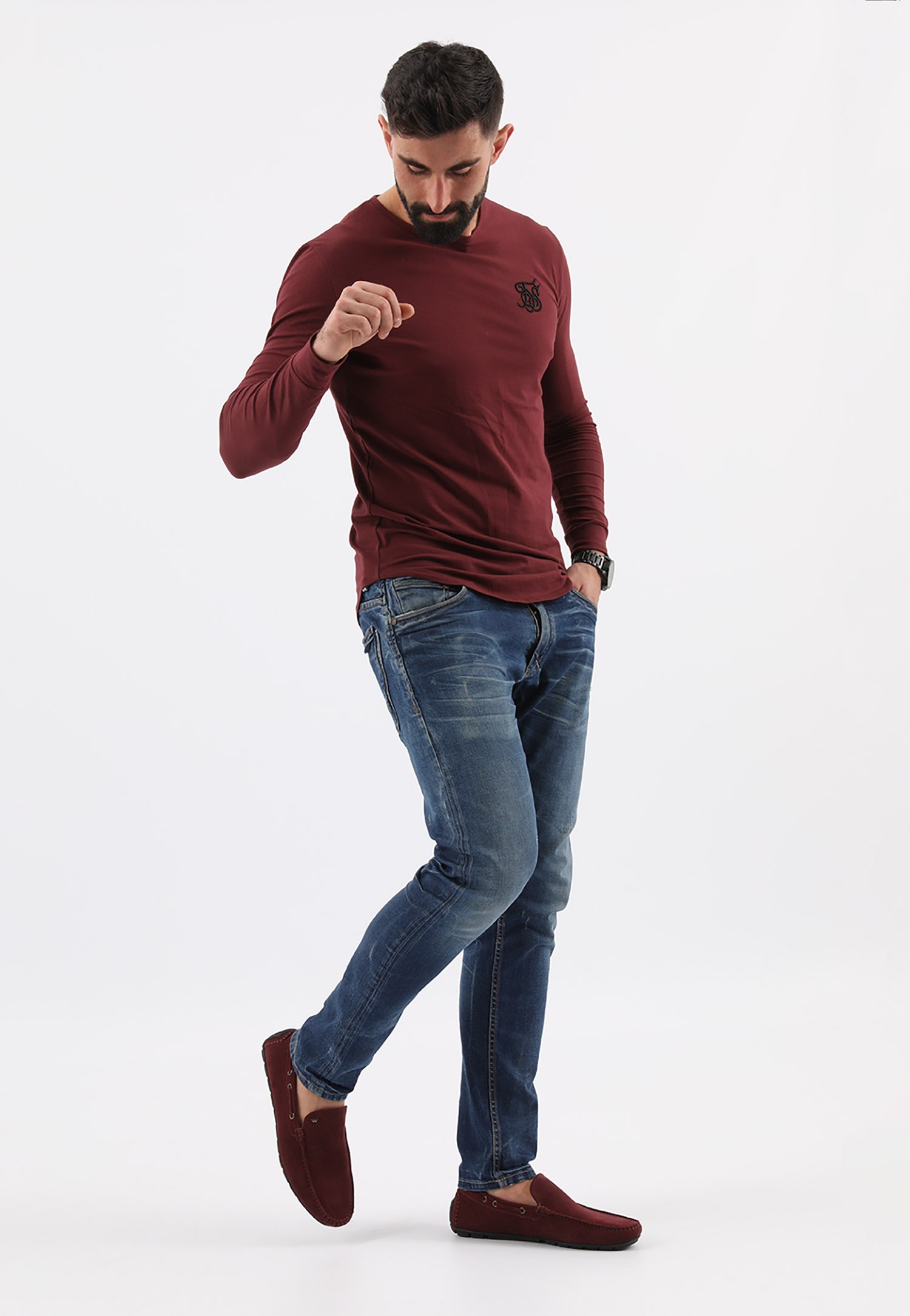 Granatowe klasyczne mokasyny męskie