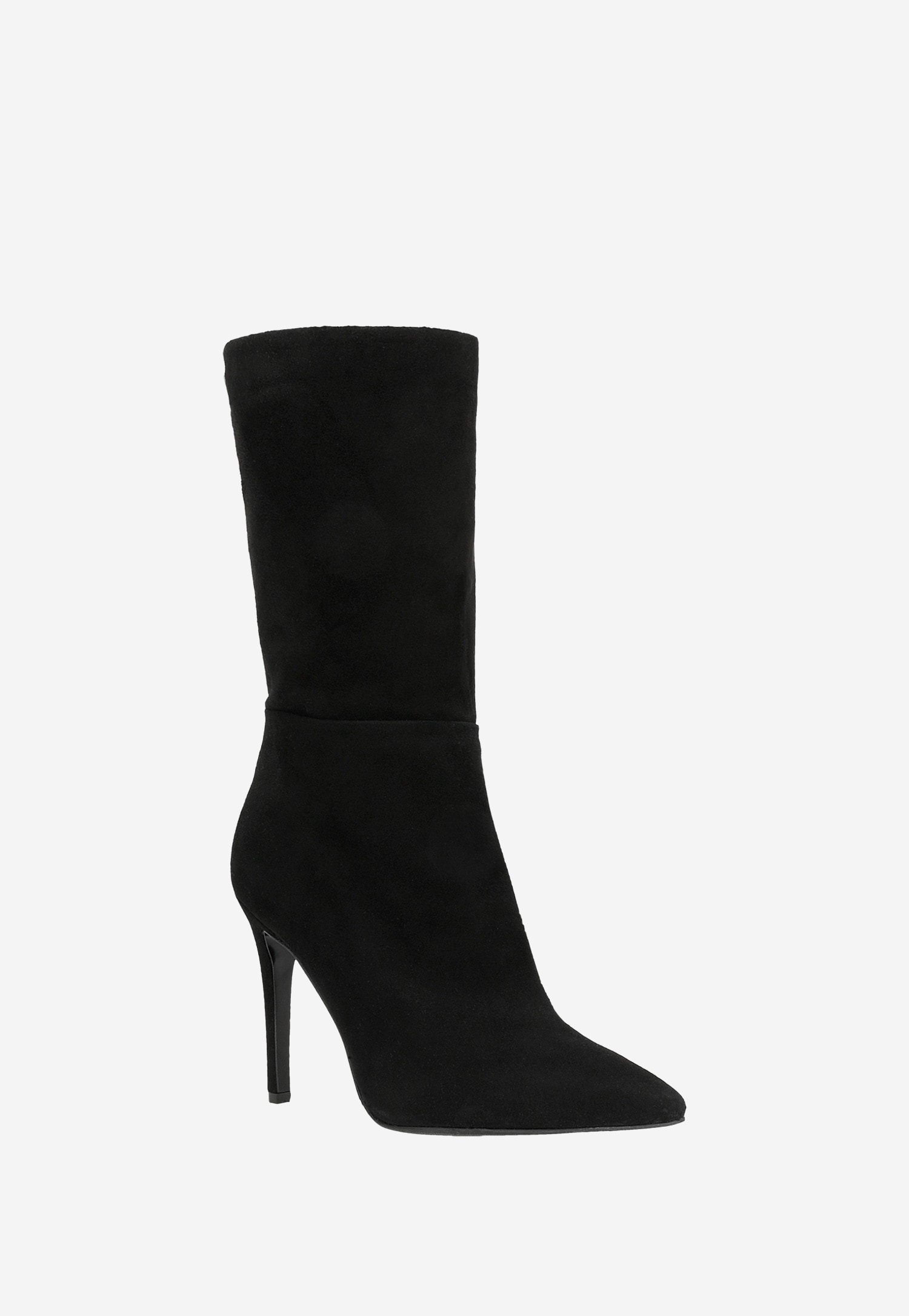 Czarne welurowe botki na szpilce