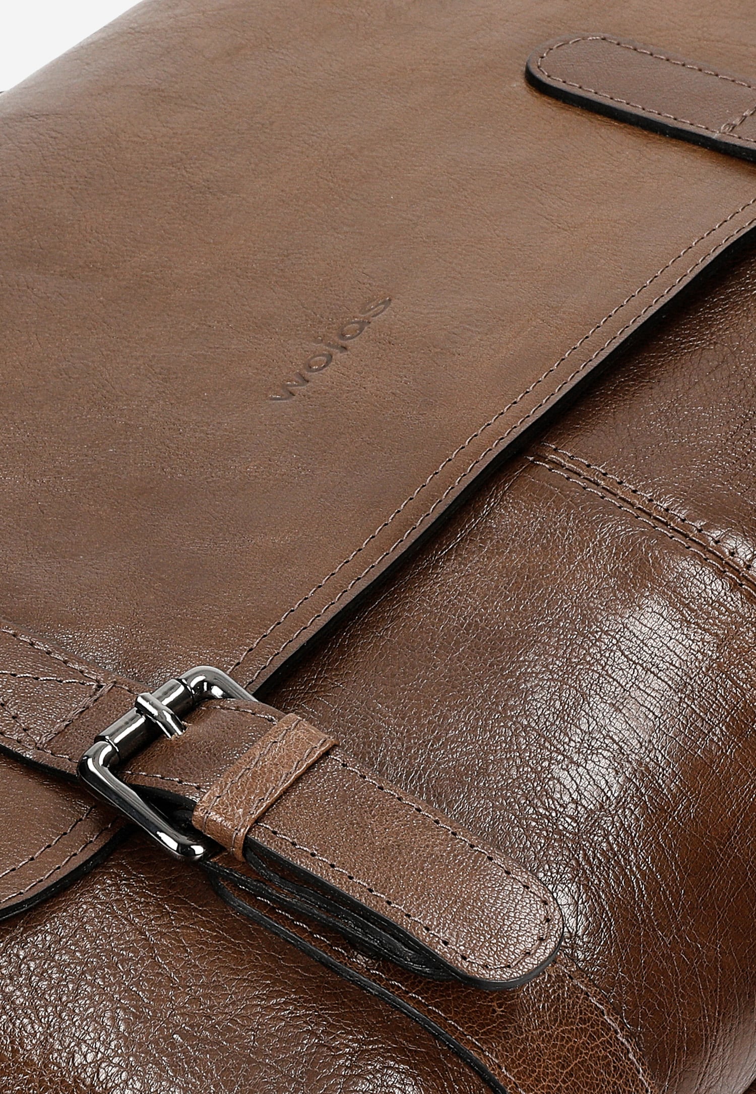 Duża brązowa torba męska ze skóry licowej
