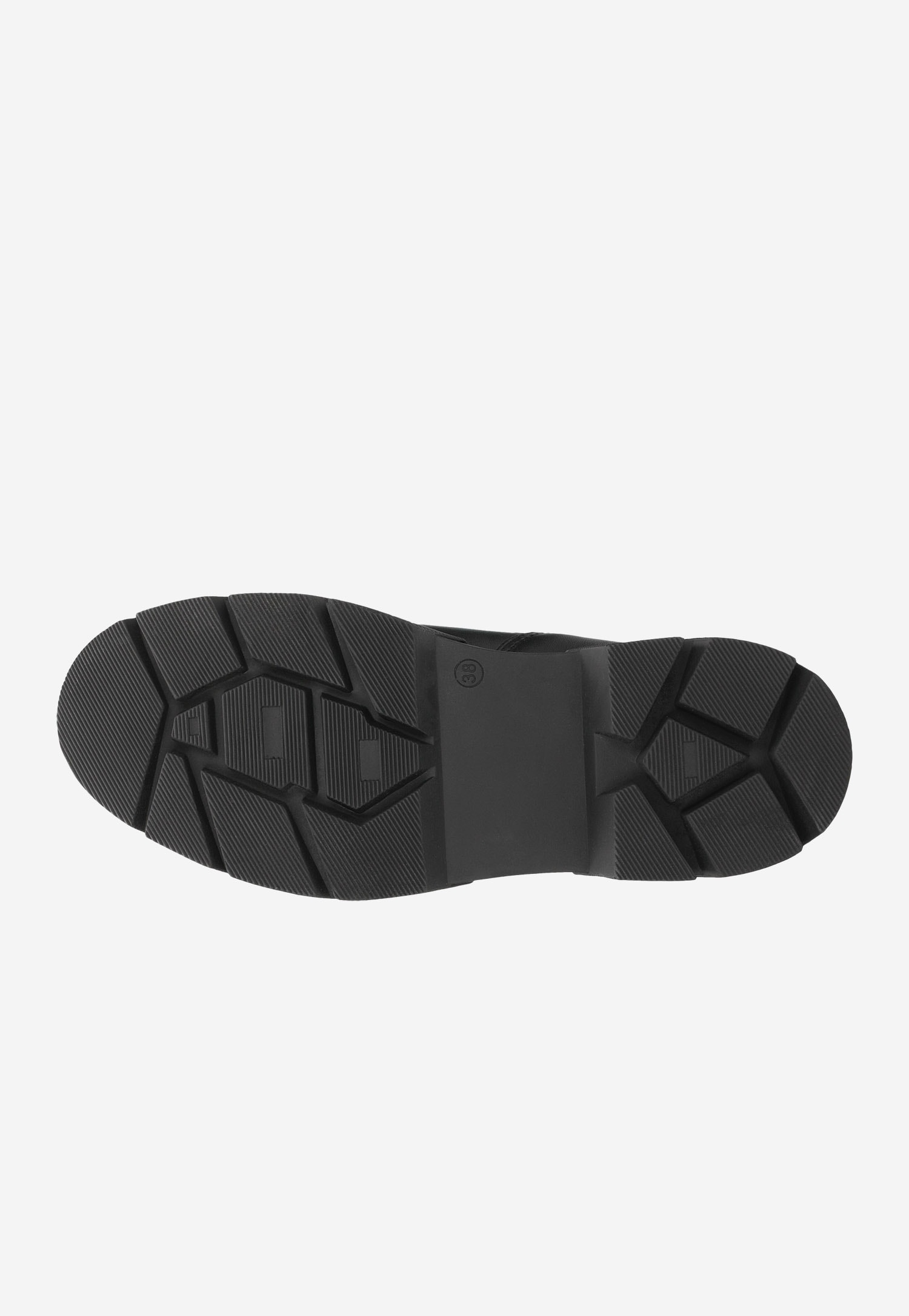 Czarne skórzane botki damskie sztyblety na wysokiej podeszwie