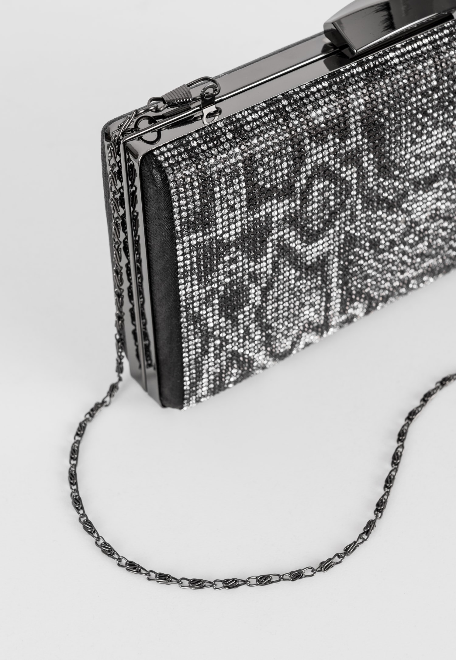 WJS torebka minaudiere z kryształkami w motyw zwierzęcy