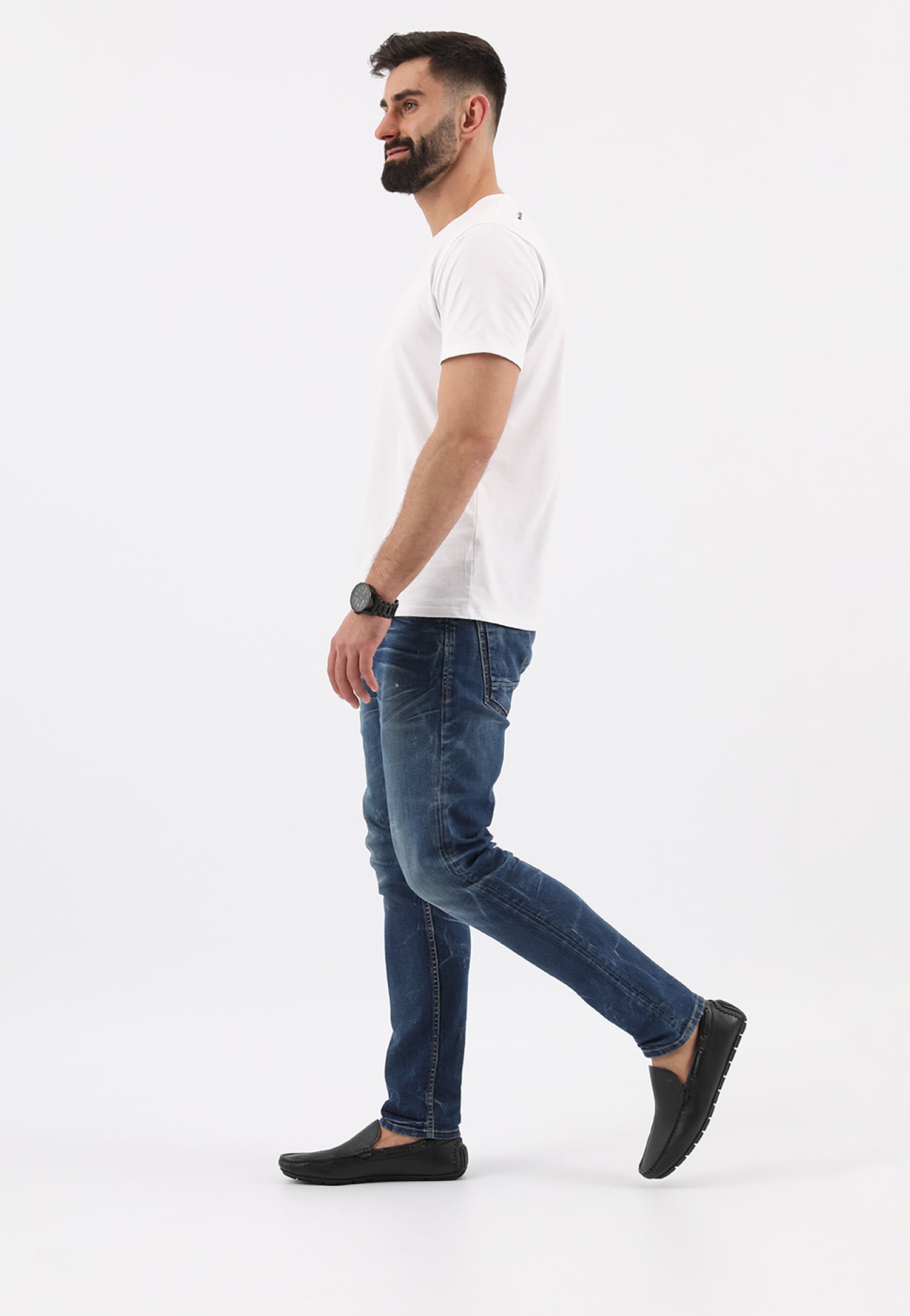 Granatowe klasyczne mokasyny męskie