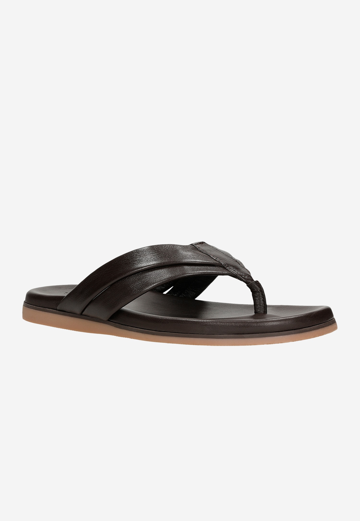 Brązowe japonki męskie ze skóry licowej