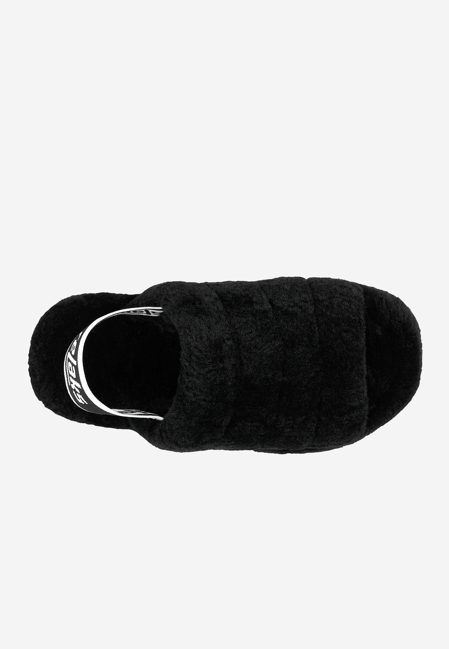 RELAKS czarne puchate kapcie z gumką na piętę