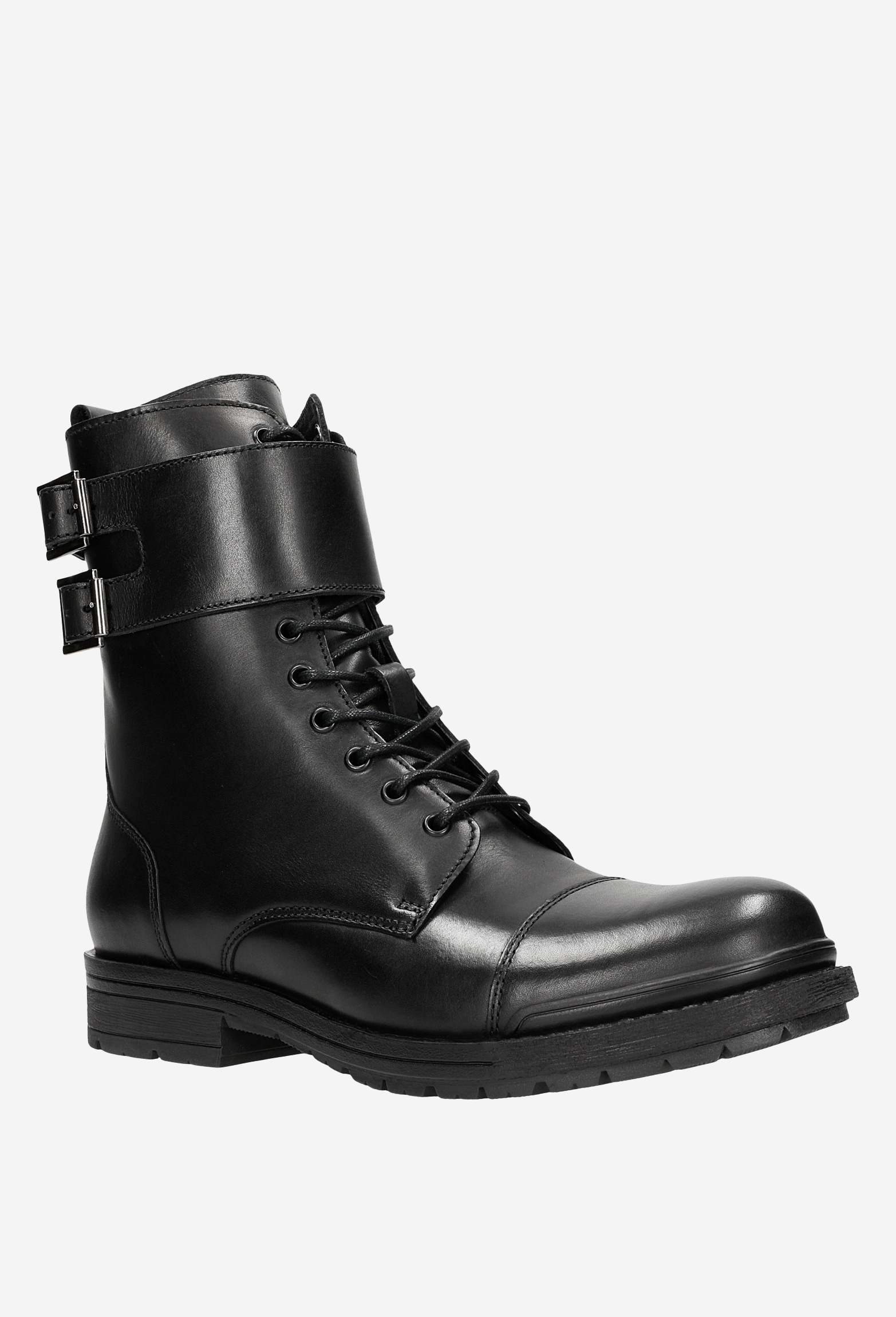 Brązowe wysokie bikery męskie ocieplane