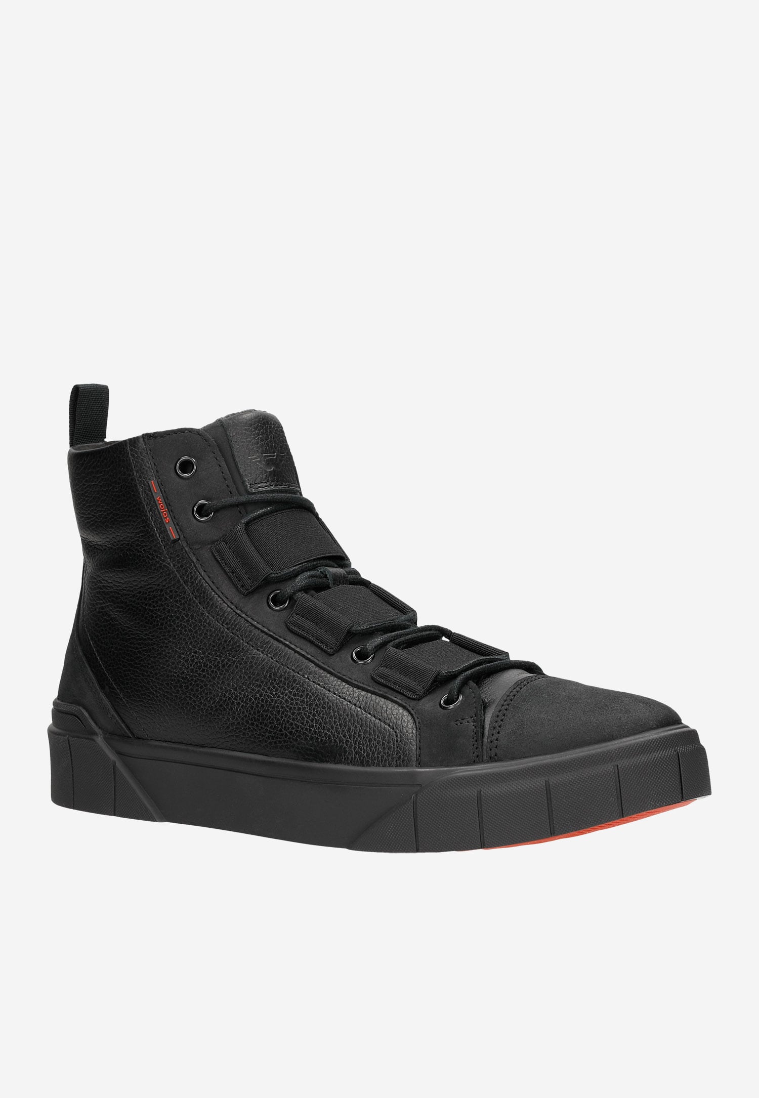 Czarne skórzane trampki męskie ponad kostkę