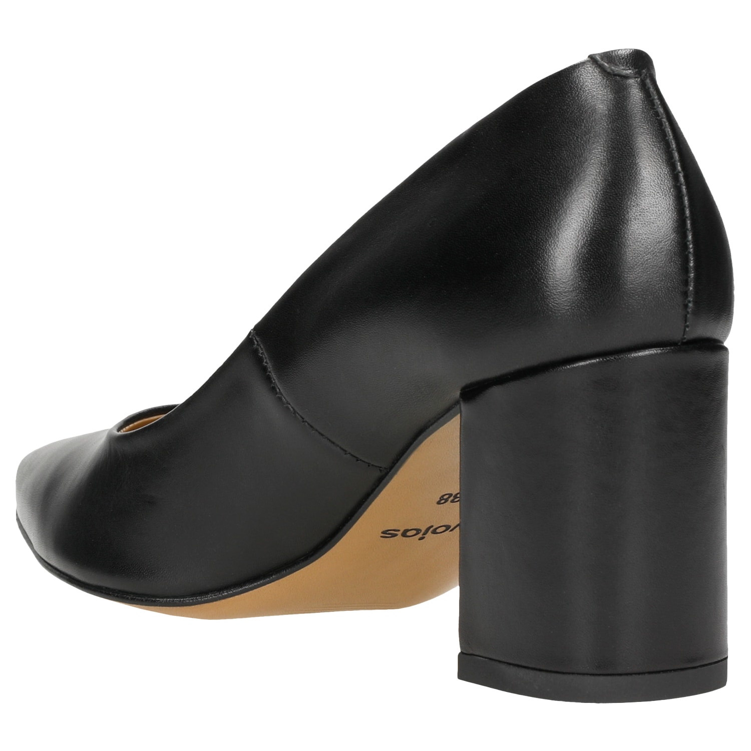 Czarne skórzane czółenka damskie z noskiem w szpic