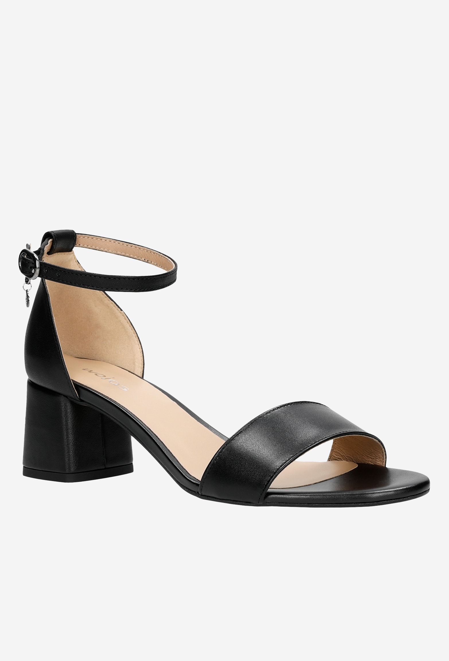 Czarne klasyczne sandały damskie na obcasie