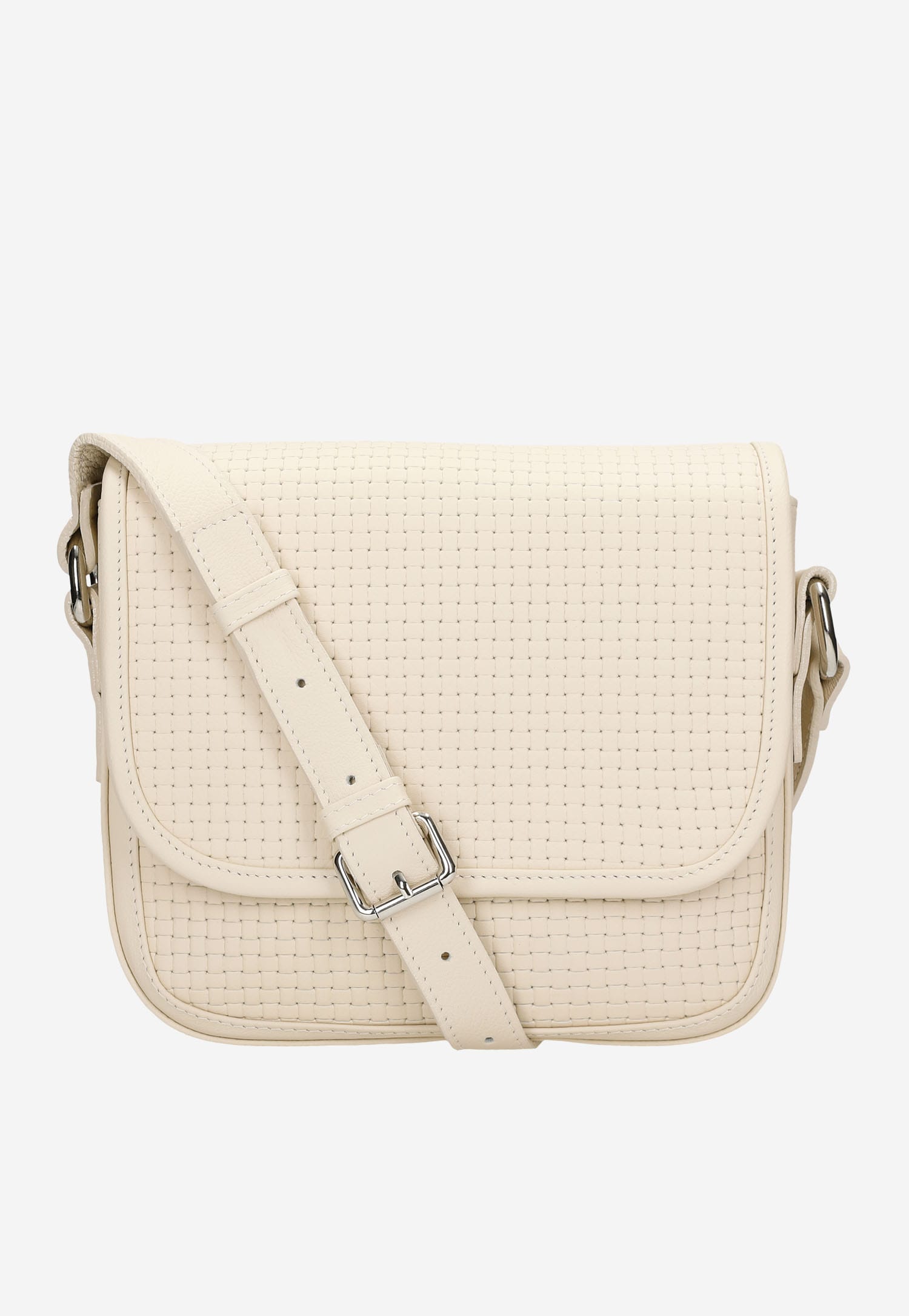 Skórzana torebka damska w kolorze jasnego beżu