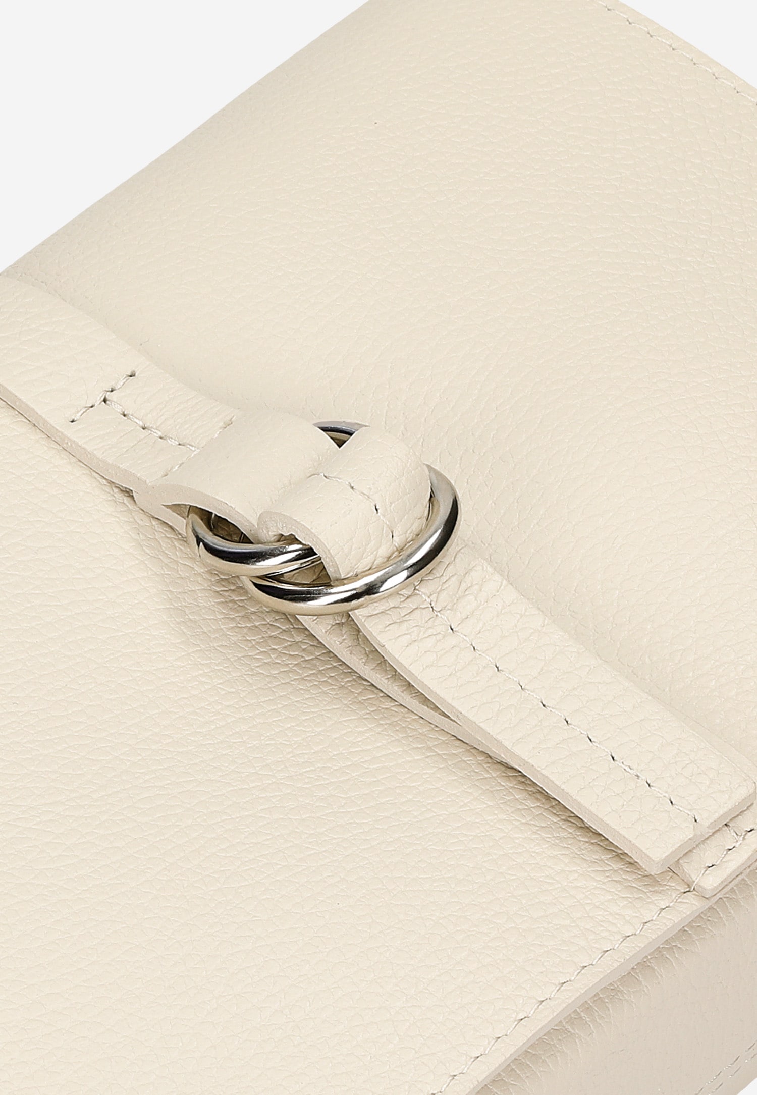 Skórzana torebka damska w jasnym odcieniu beżu