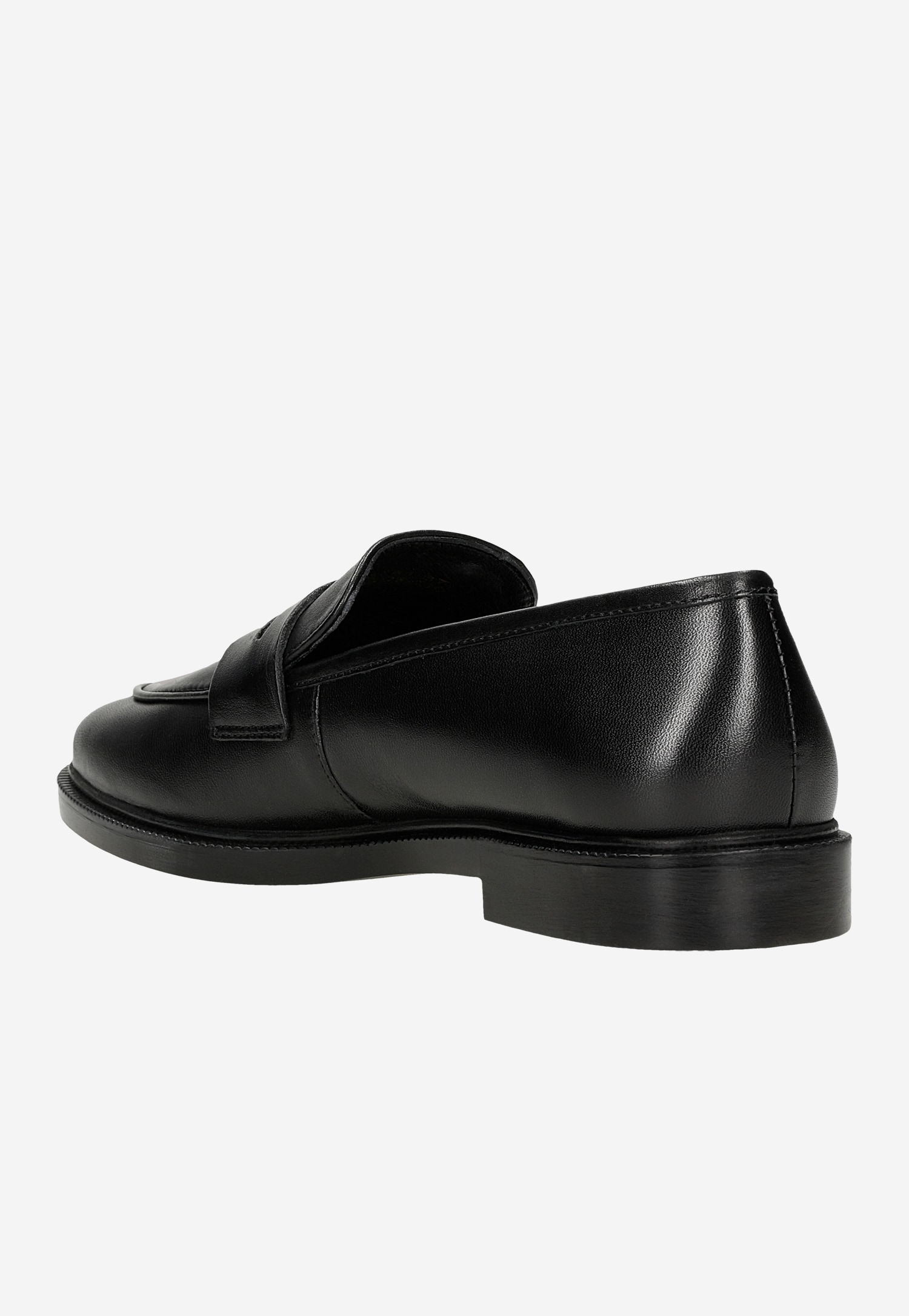 Czarne skórzane mokasyny damskie penny loafers