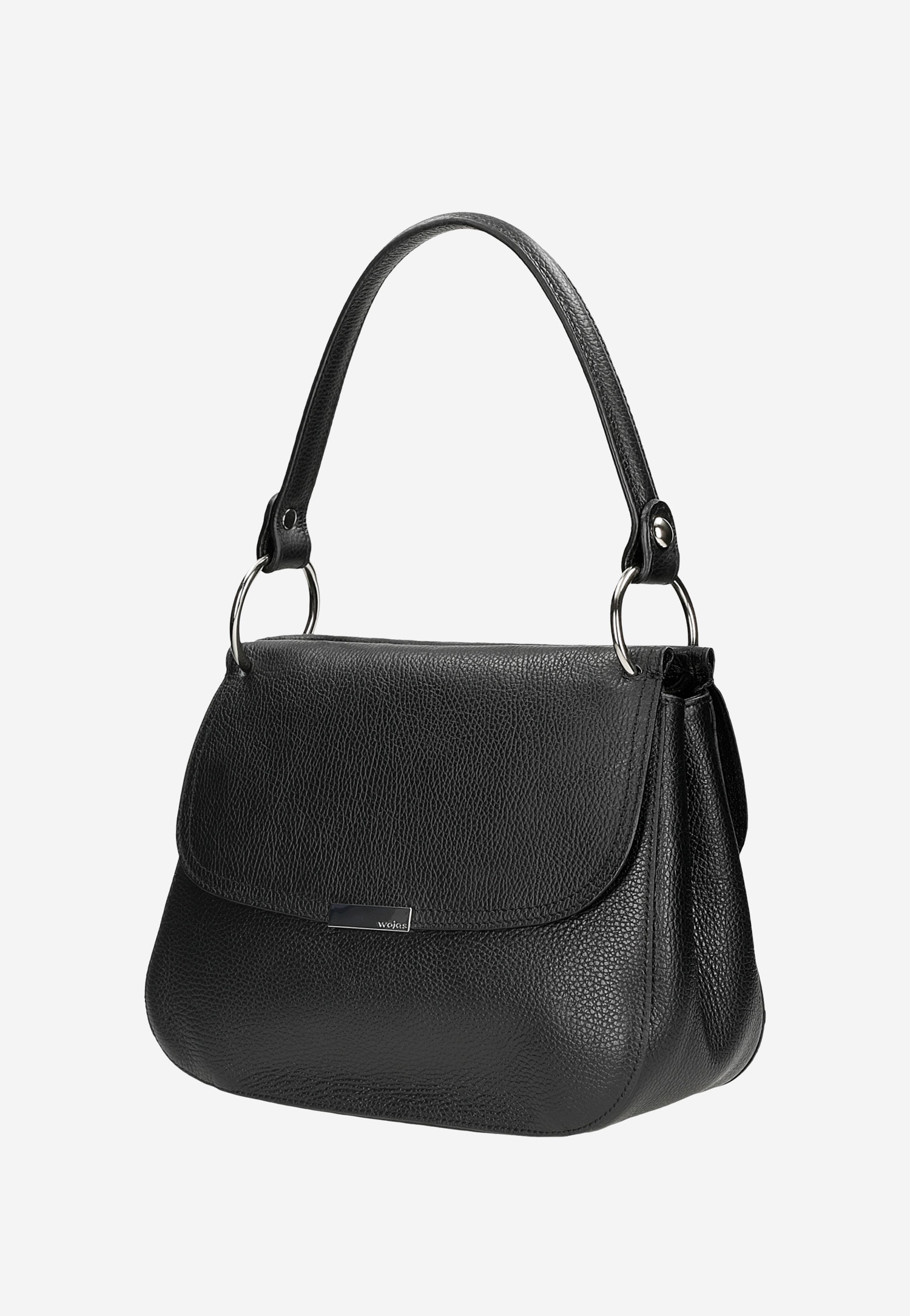 Czarna klasyczna torebka damska ze skóry