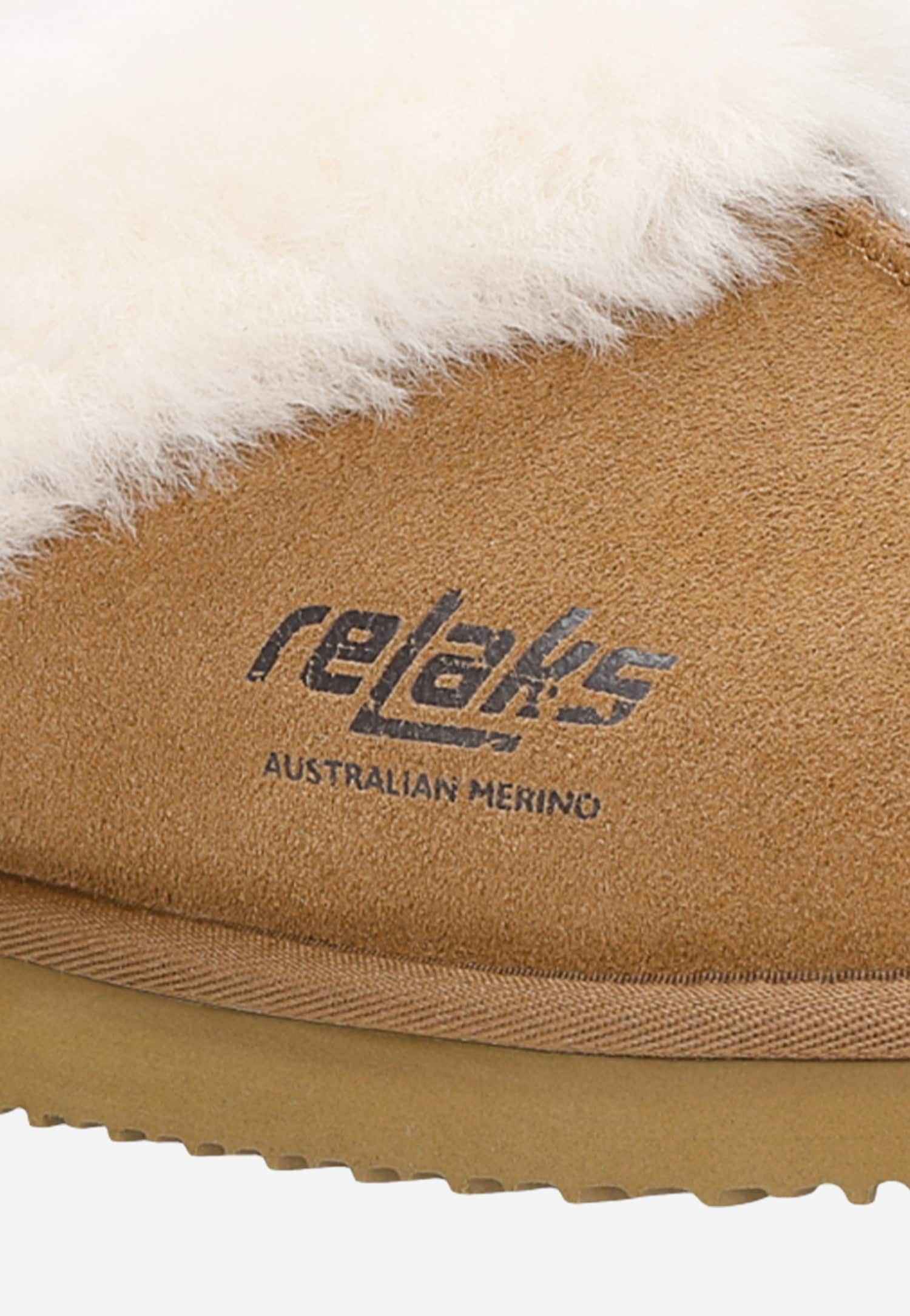 Kapcie RELAKS jasnobrązowe z wełną merino