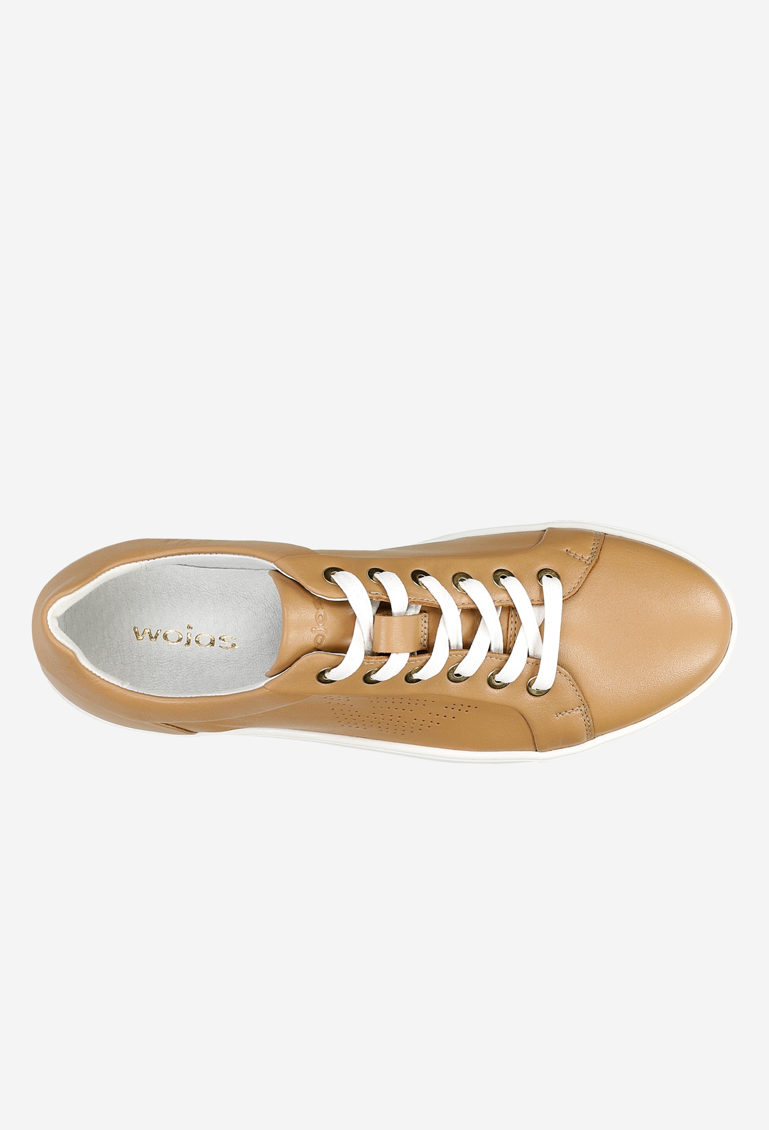 Białe półbuty damskie z dziurkowanym logo