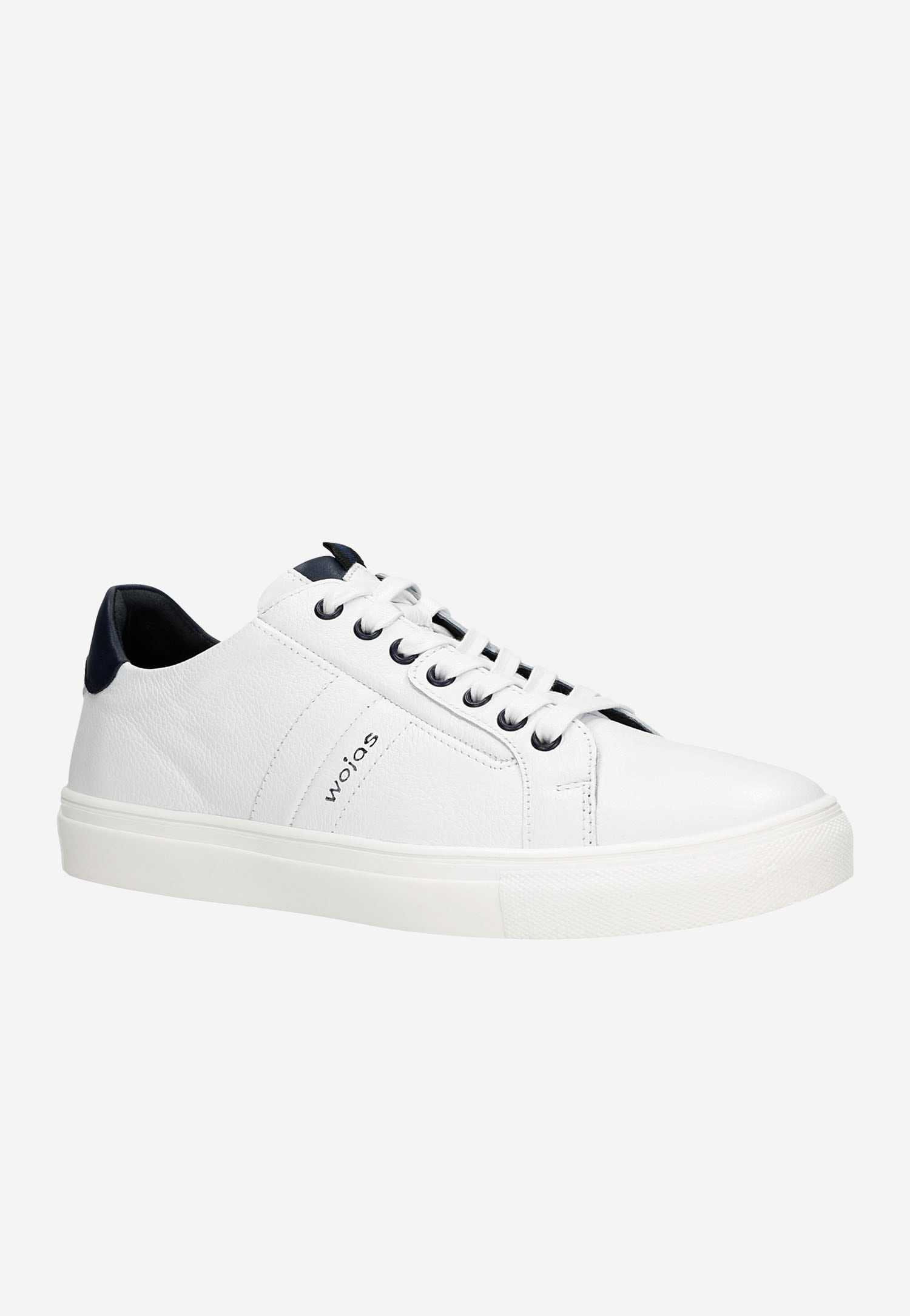 Biało-granatowe trampki męskie w klasycznym stylu