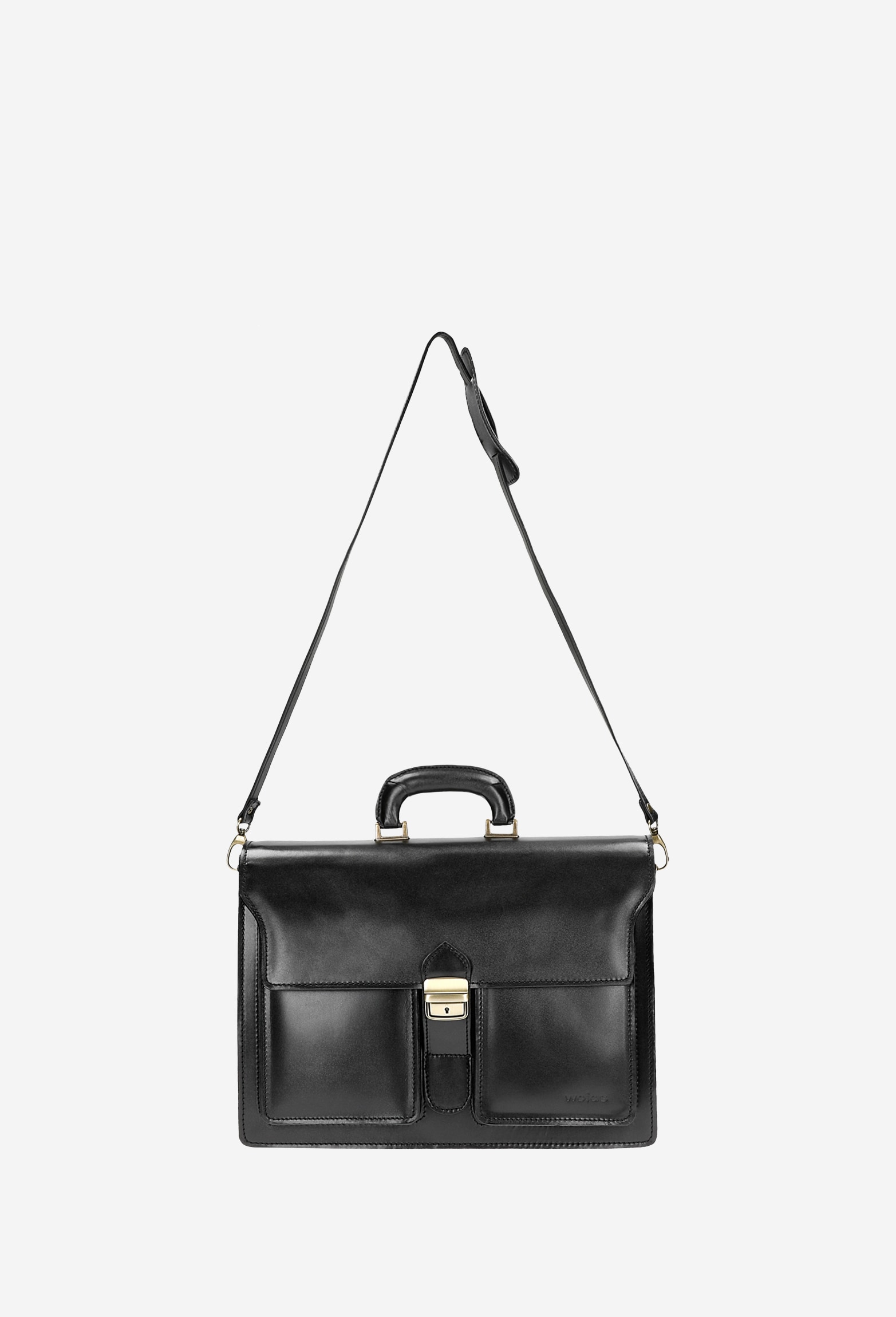 Czarna klasyczna teczka skórzana