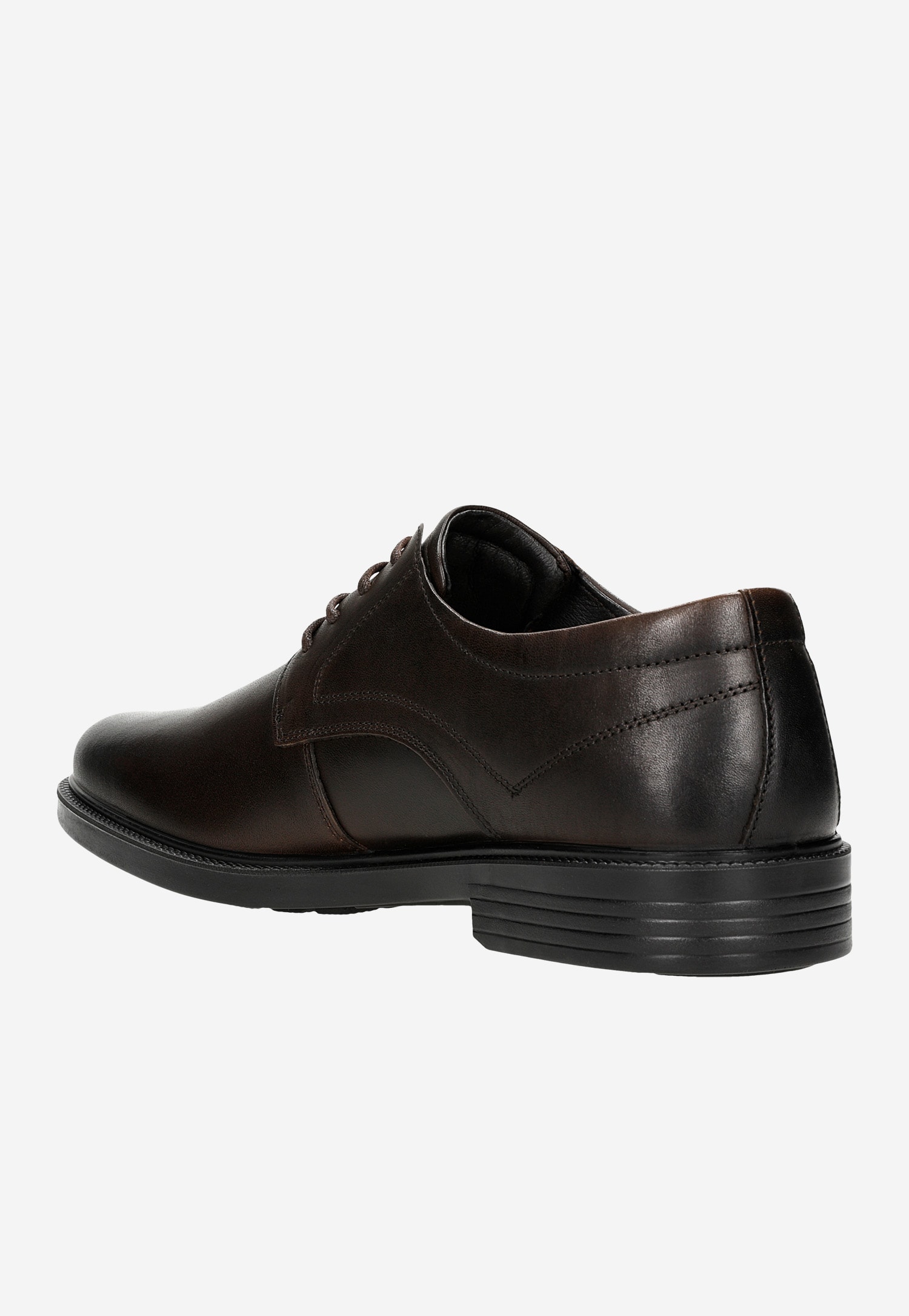 Czarne wizytowe półbuty męskie ze skóry licowej