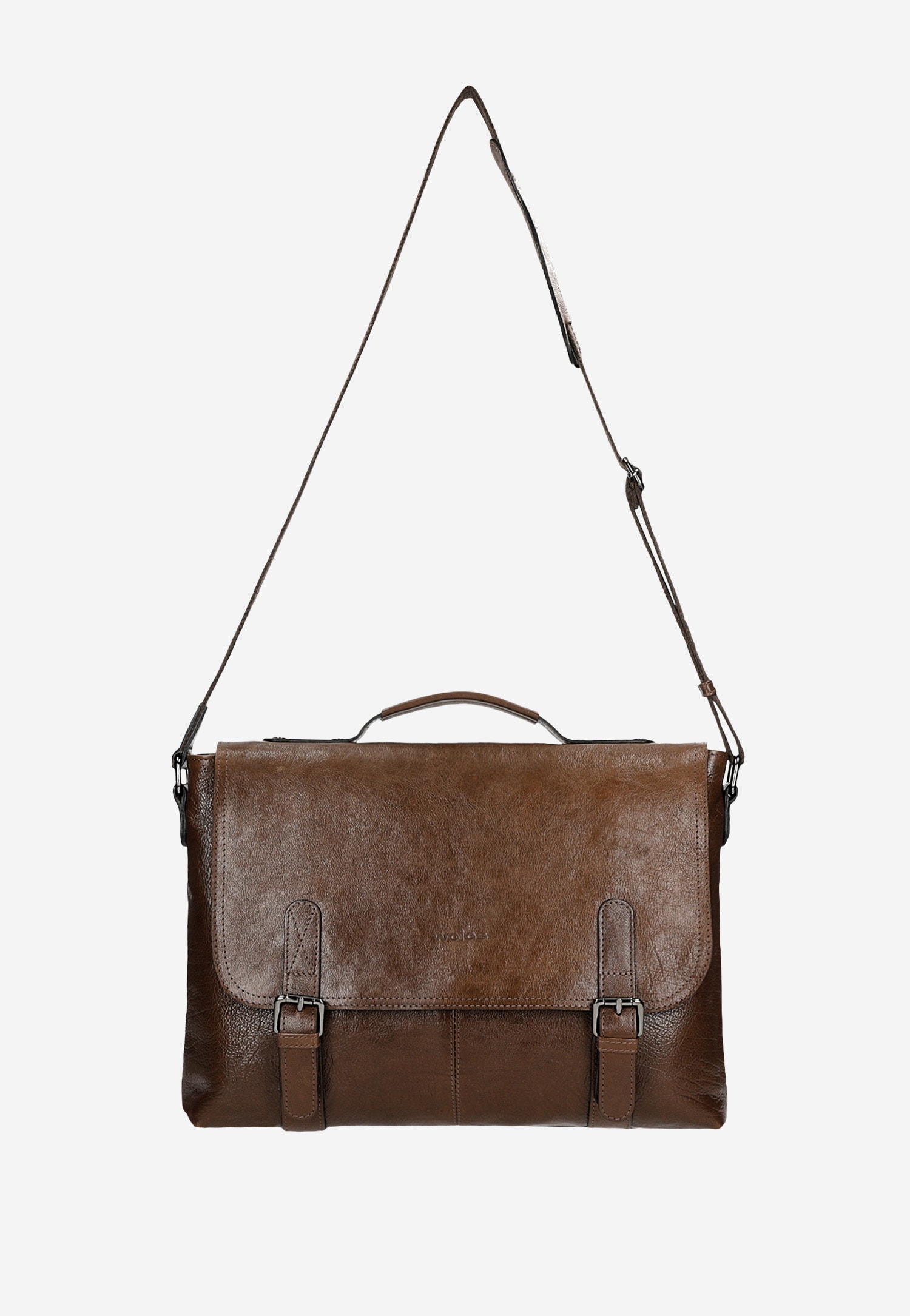 Duża brązowa torba męska ze skóry licowej