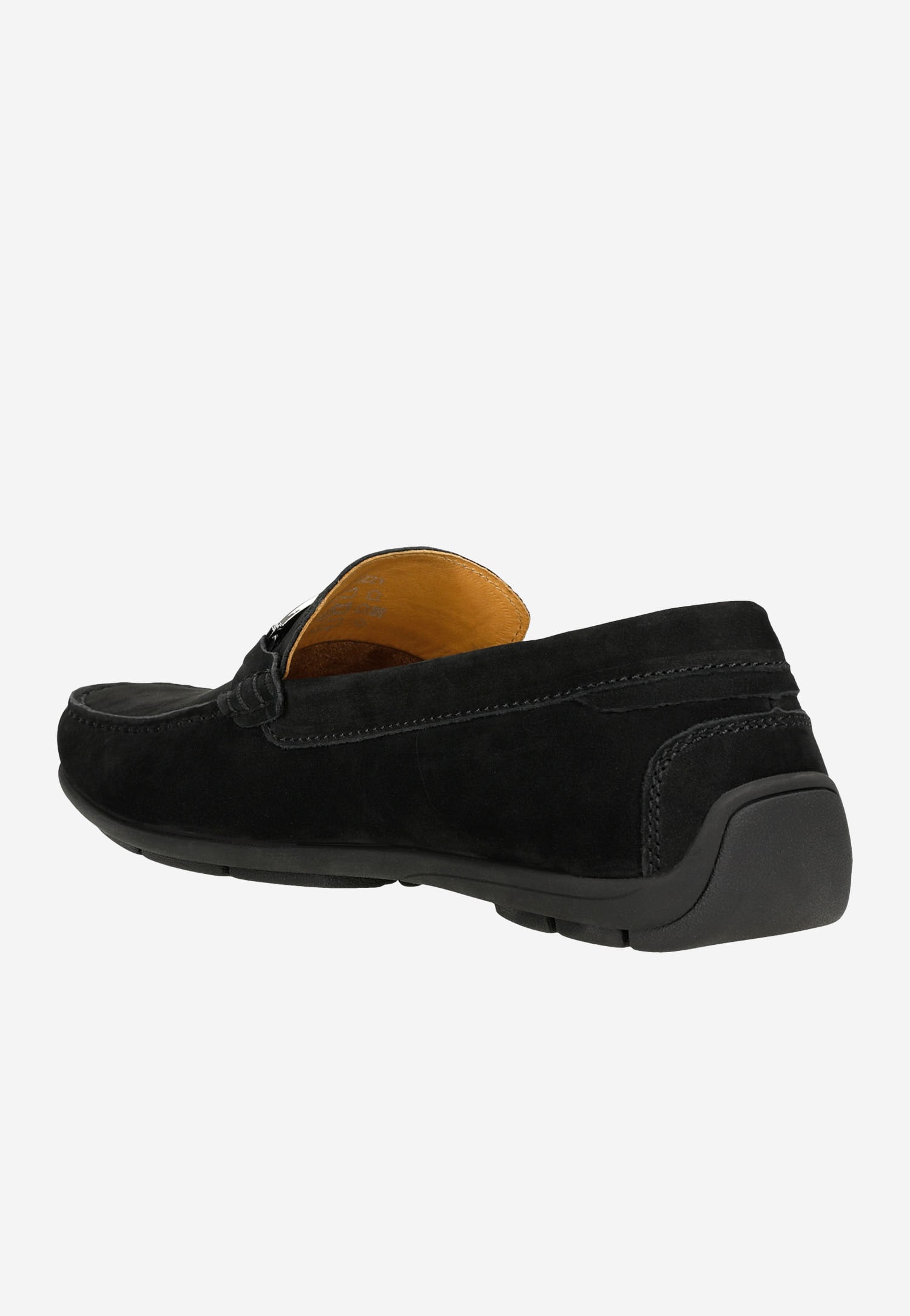 Mokasyny męskie z naturalnej skóry licowej z metalową ozdobą