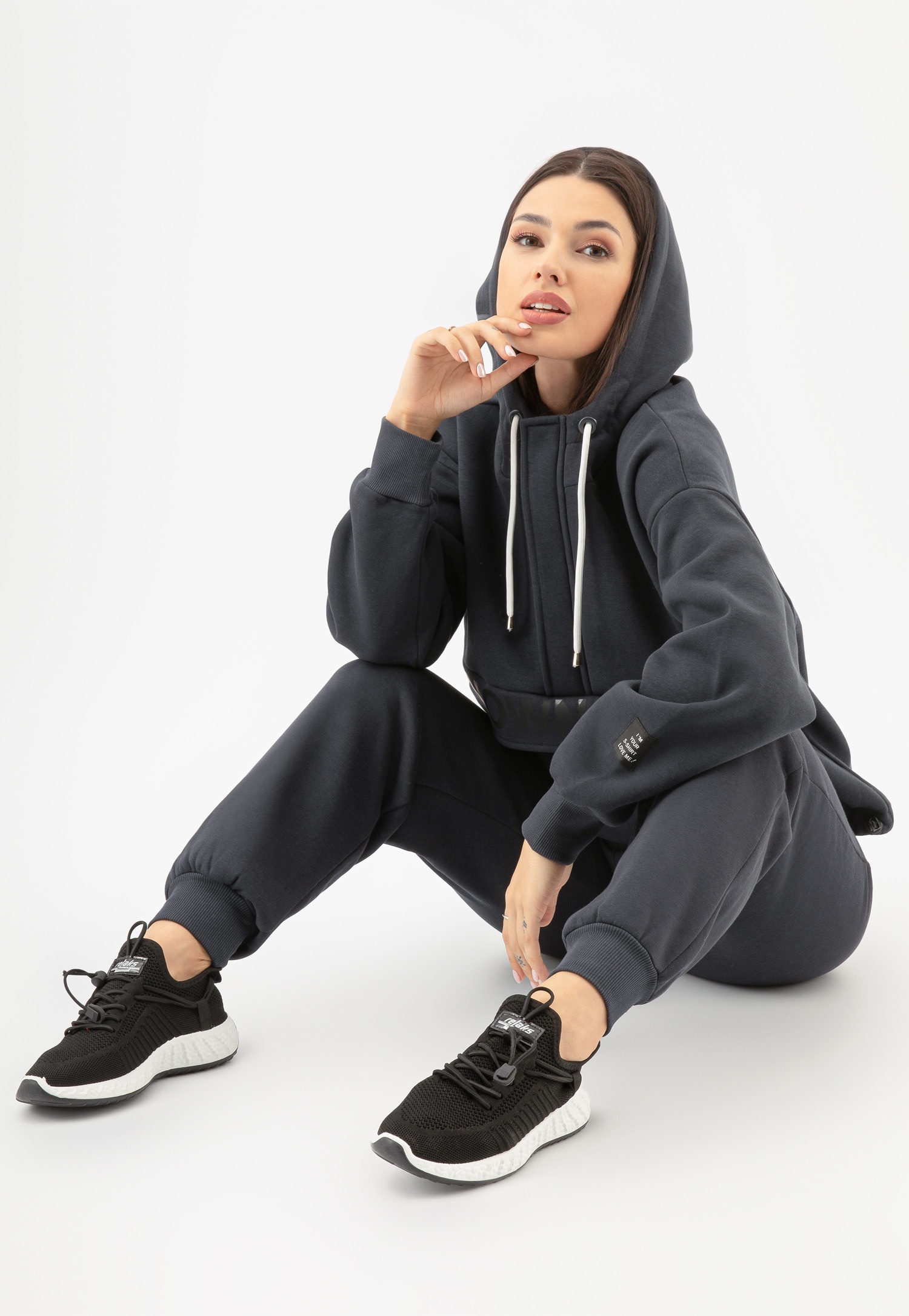 RELAKS beżowa bluza dresowa z kapturem