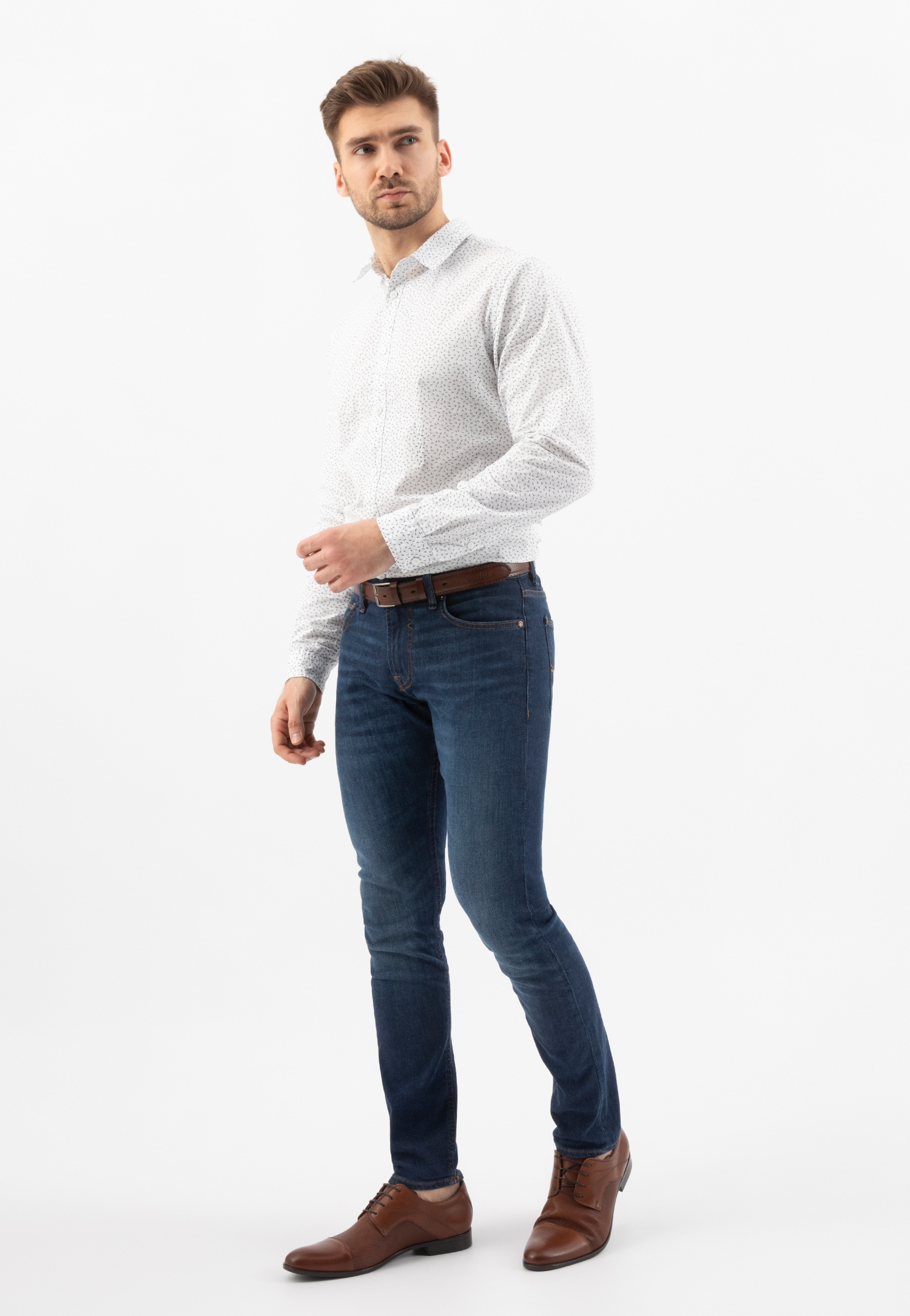 Brązowe eleganckie półbuty męskie w stylu formal