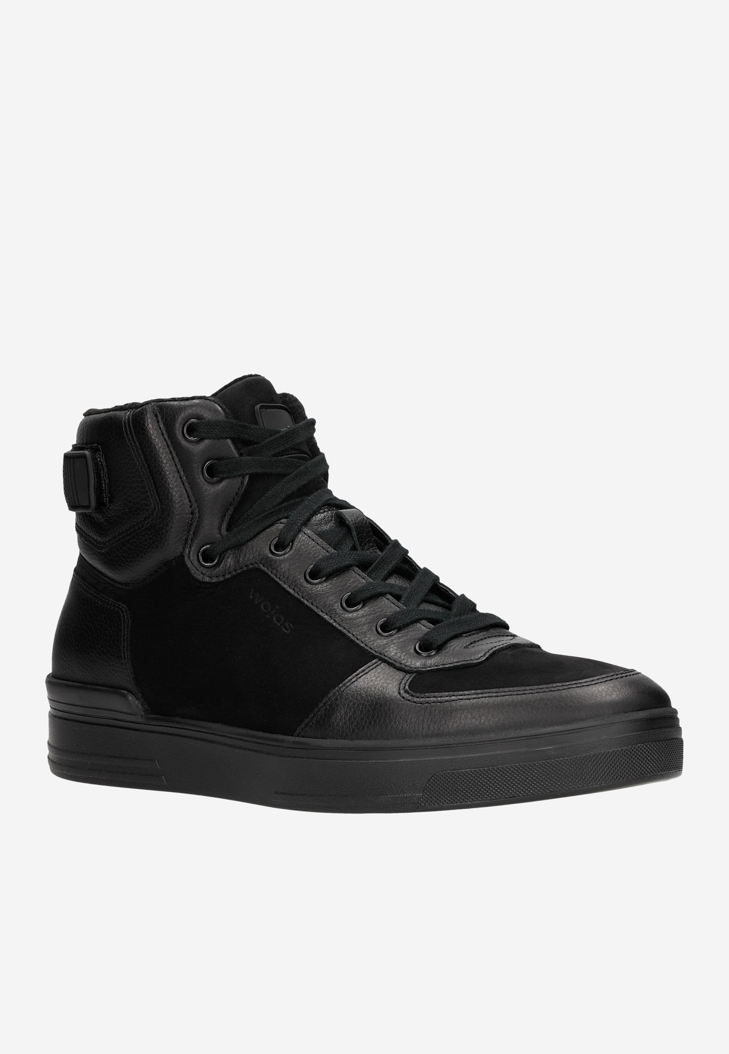 Czarne trampki męskie ze skóry licowej i nubuku