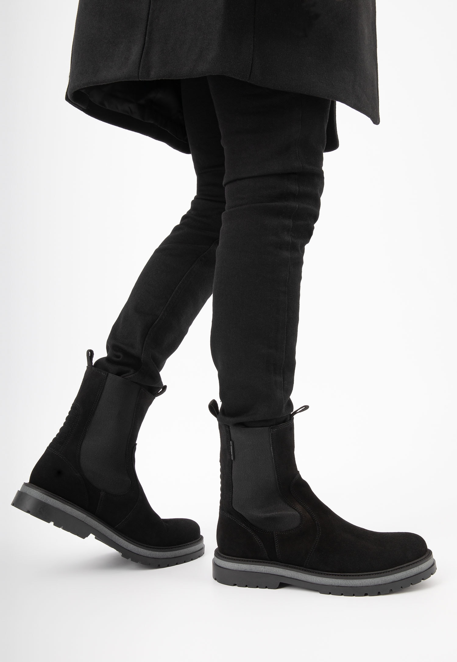 Ciemnobrązowe wysokie sztyblety męskie