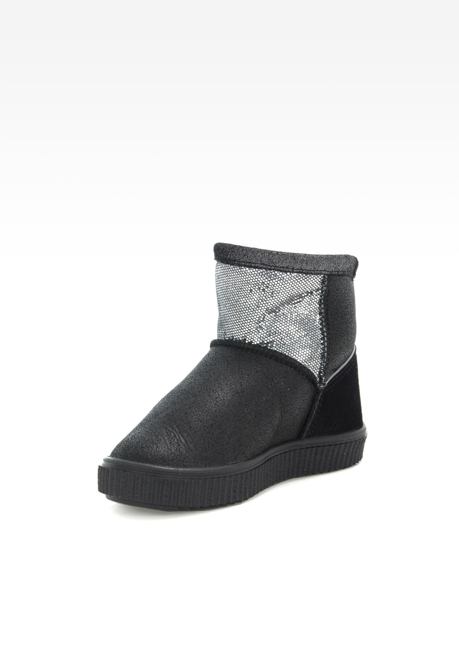 śniegowce BARTEK W-640370/OLX, dla dziewcząt, czarno-srebrny